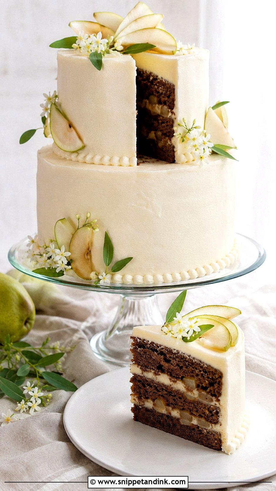 Gingerbread Wedding Cake With Pear Filling - Snippet and Ink - 20 Gingerbread Wedding Cake Ideas
