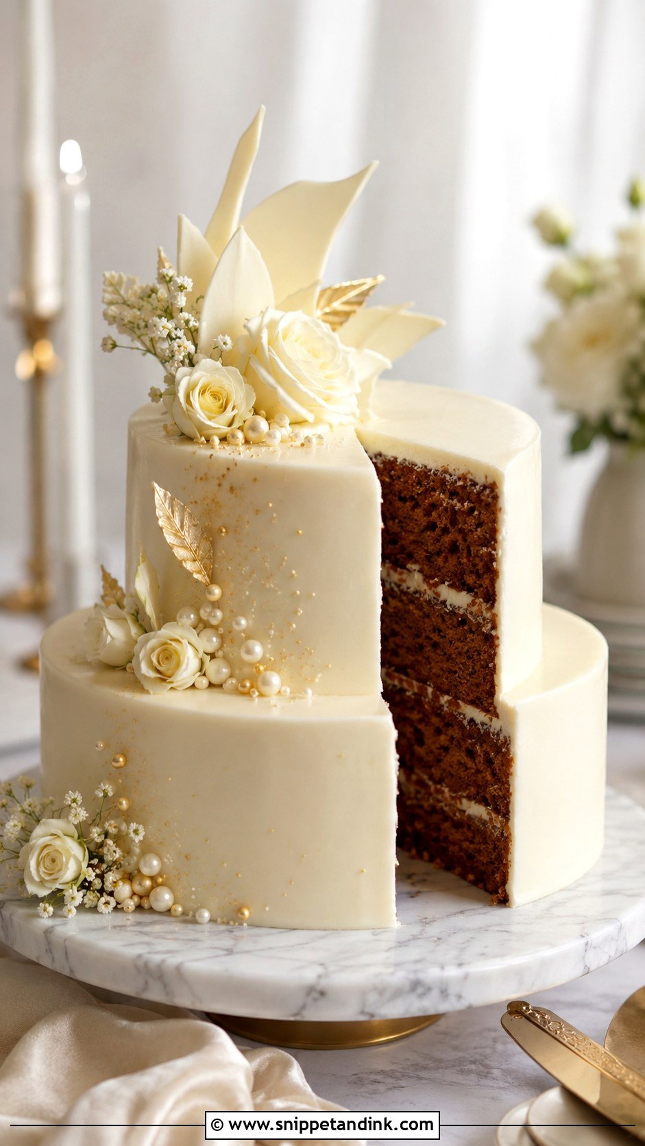Gingerbread Wedding Cake With White Chocolate Ganache - Snippet and Ink - 20 Gingerbread Wedding Cake Ideas