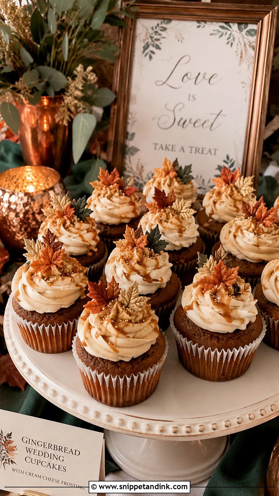 Gingerbread Wedding Cupcakes - Snippet and Ink - 20 Fall Wedding Cupcake Ideas