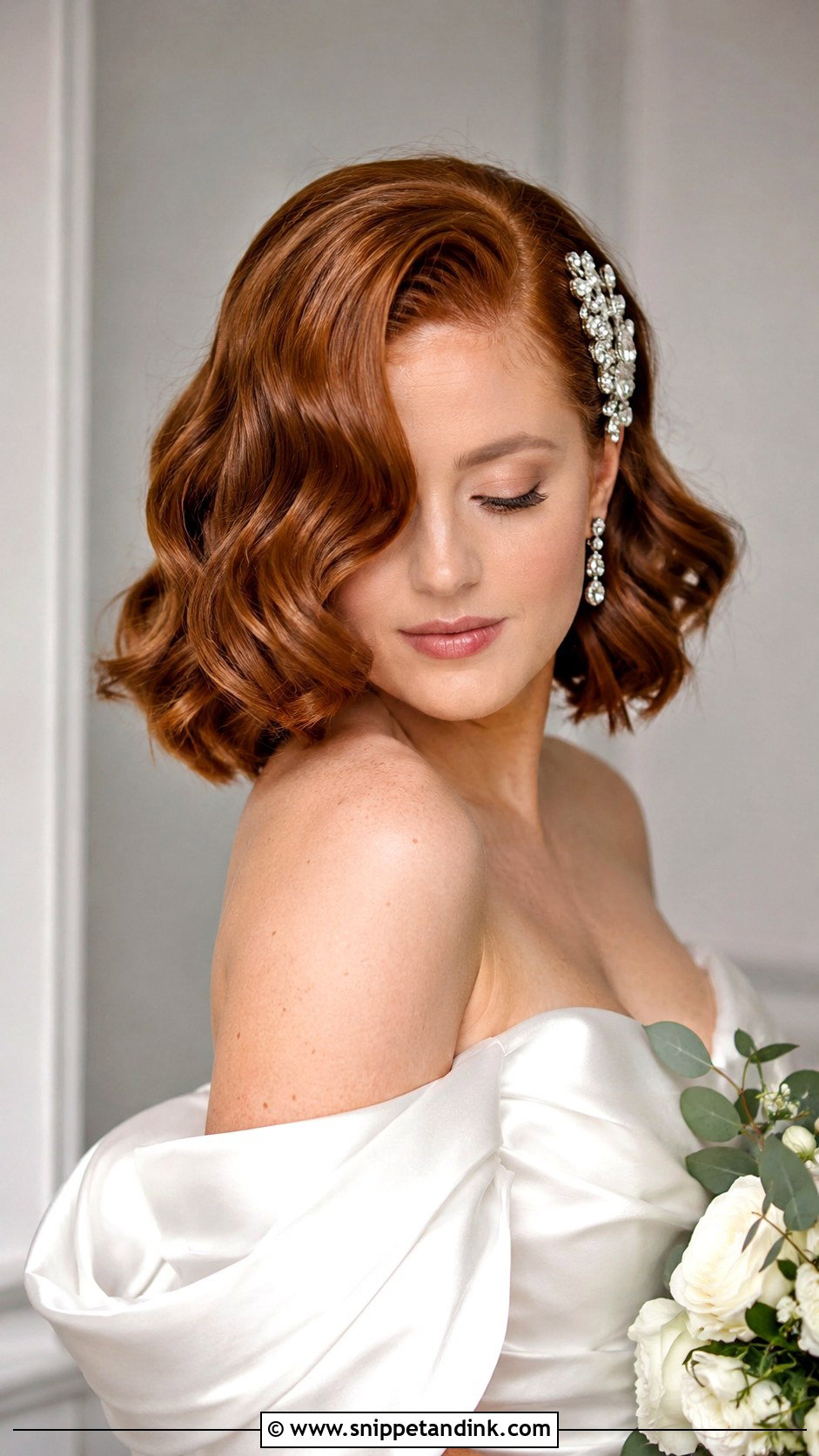 Glam Bob With Hollywood Waves - Snippet and Ink - 20 Hollywood Glam Wedding Hair Ideas