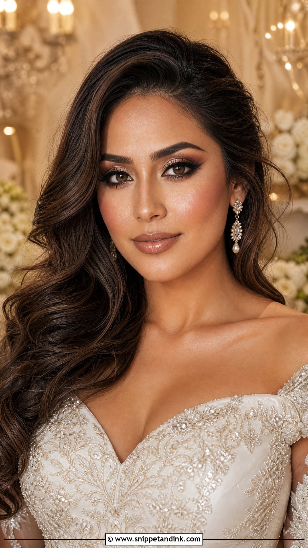Glam Brown Bridal Makeup - Snippet and Ink - 20 Brown Bridal Makeup Ideas