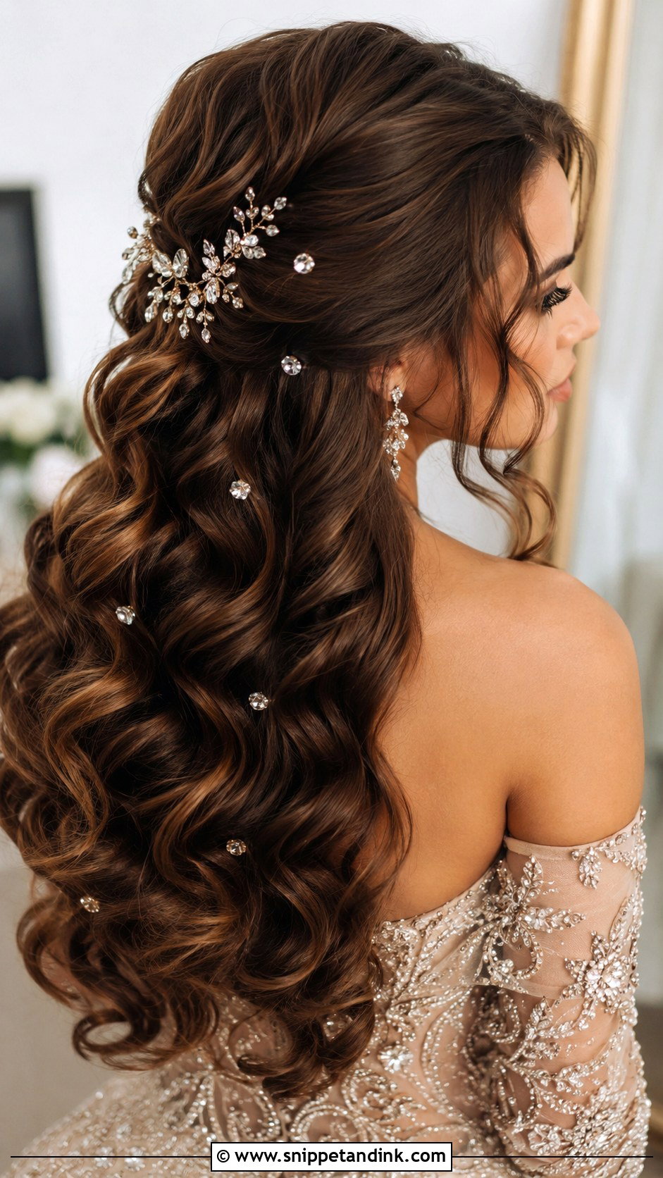 Glam Curls With Hair Jewelry - Snippet and Ink - 25 Wedding Hair Curls