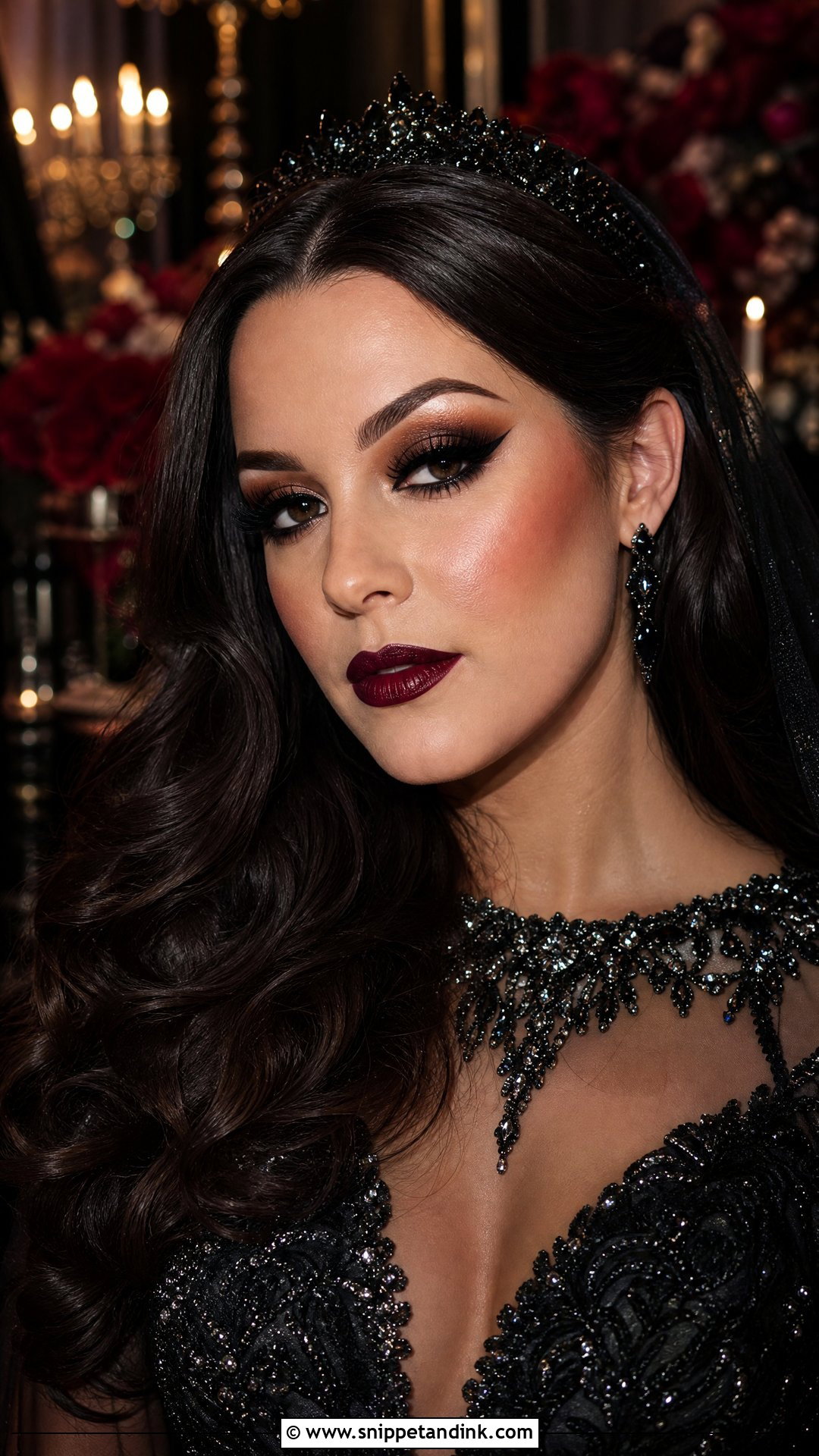 Glam Goth Bridal Makeup - Snippet and Ink - 20 Goth Bridal Makeup Ideas