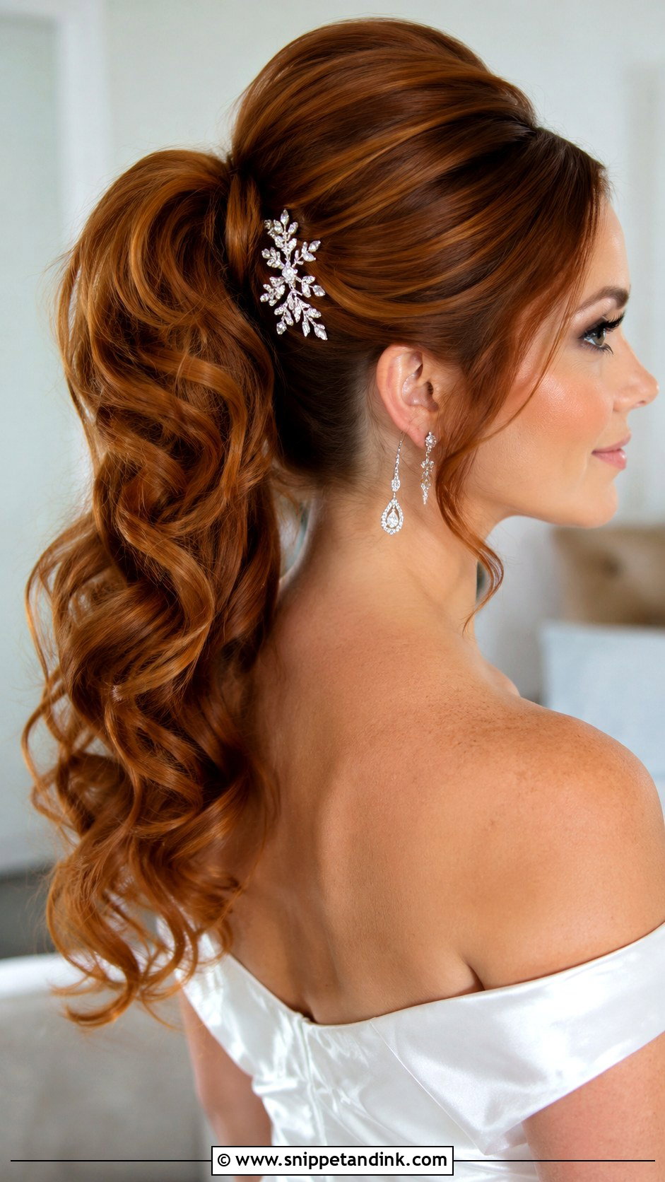 Glam Pony Wedding Hairstyle - Snippet and Ink - 15 Pony Wedding Hairstyle Ideas