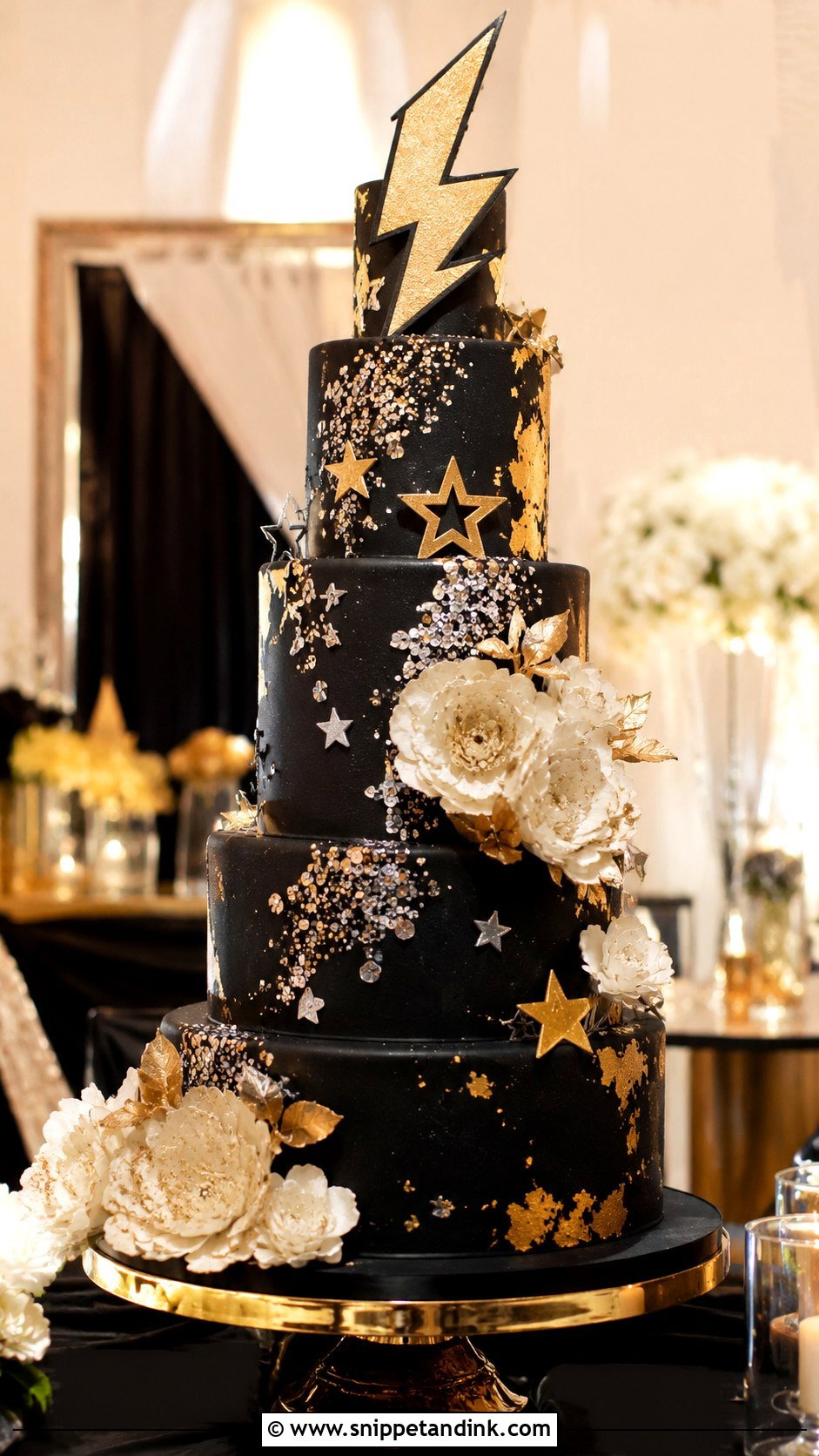 Glam Rock Wedding Cake - Snippet and Ink - 20 Rock and Roll Wedding Cake Ideas