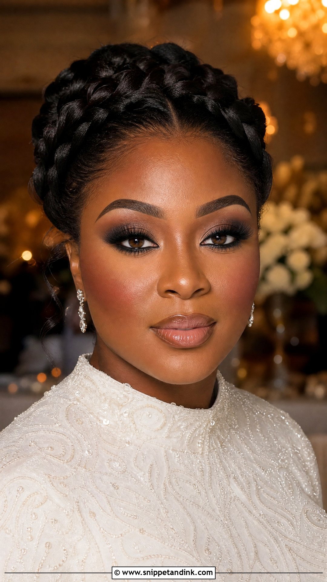 Glam Smokey Wedding Makeup For Black Women - Snippet and Ink - 20 Black Woman Wedding Makeup Ideas