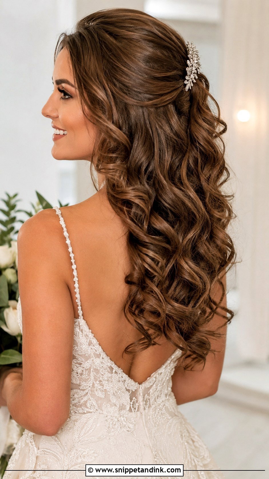 Glam Voluminous Curls Wedding Hairstyle - Snippet and Ink - 25 Cute Wedding Hairstyles