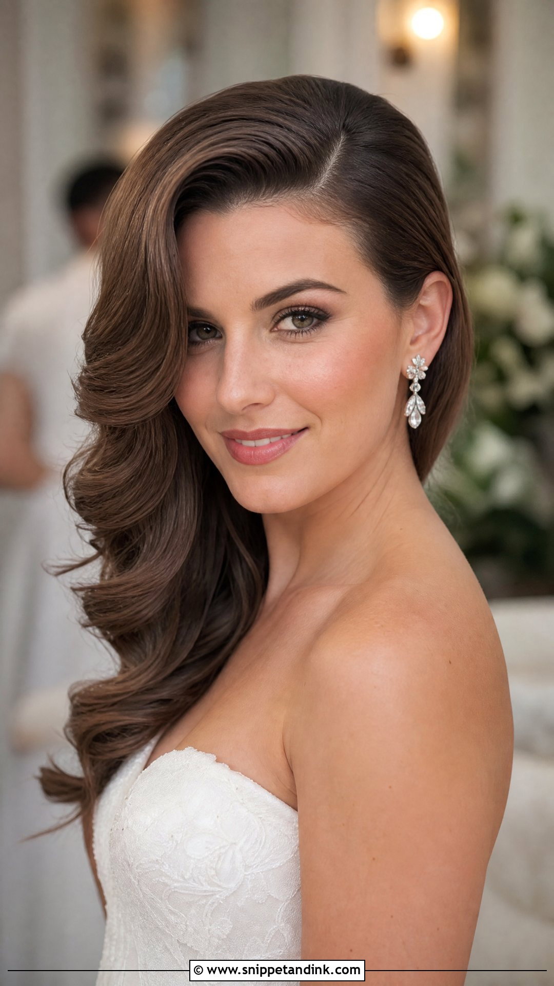 Glam Waves With Deep Side Part - Snippet and Ink - 30 Glam Waves Wedding Hair