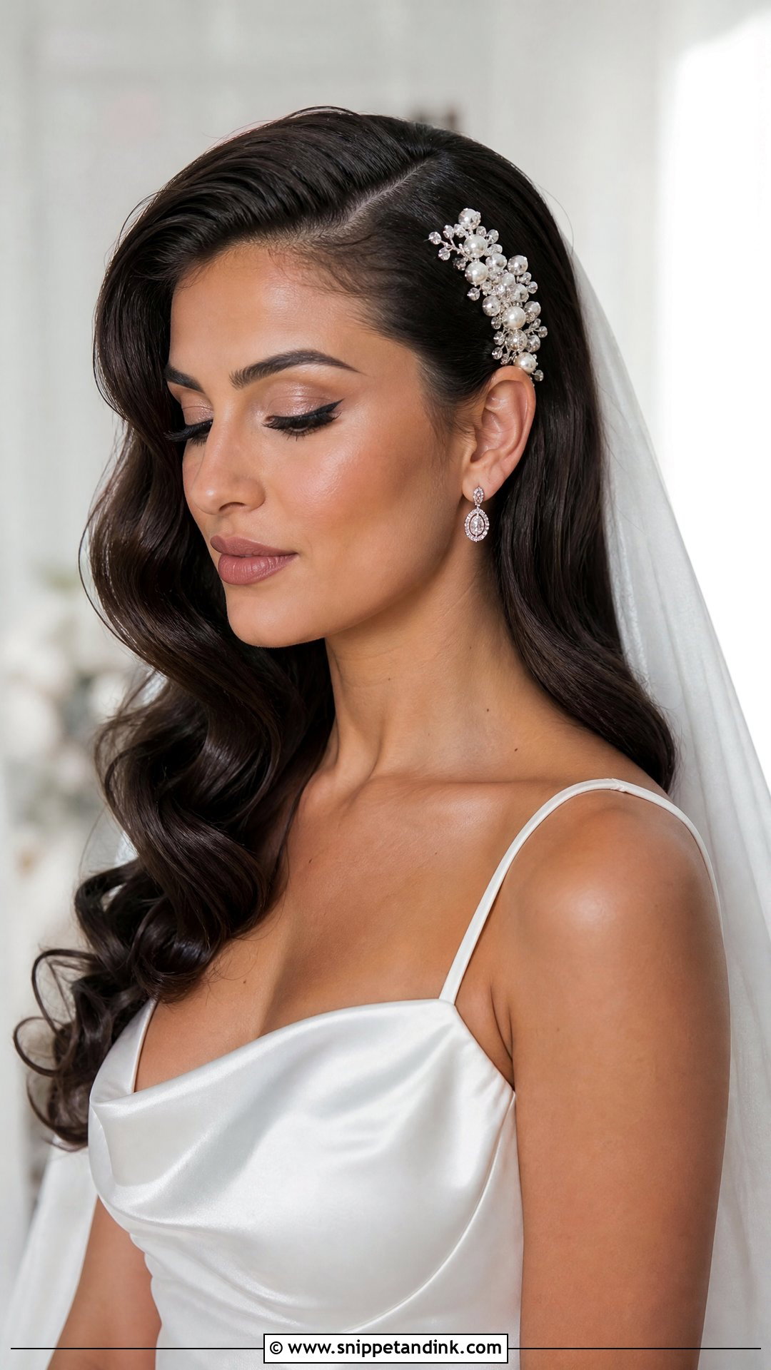 Glam Waves With Hair Comb Bridal Hair - Snippet and Ink - 15 Glam Waves Bridal Hair