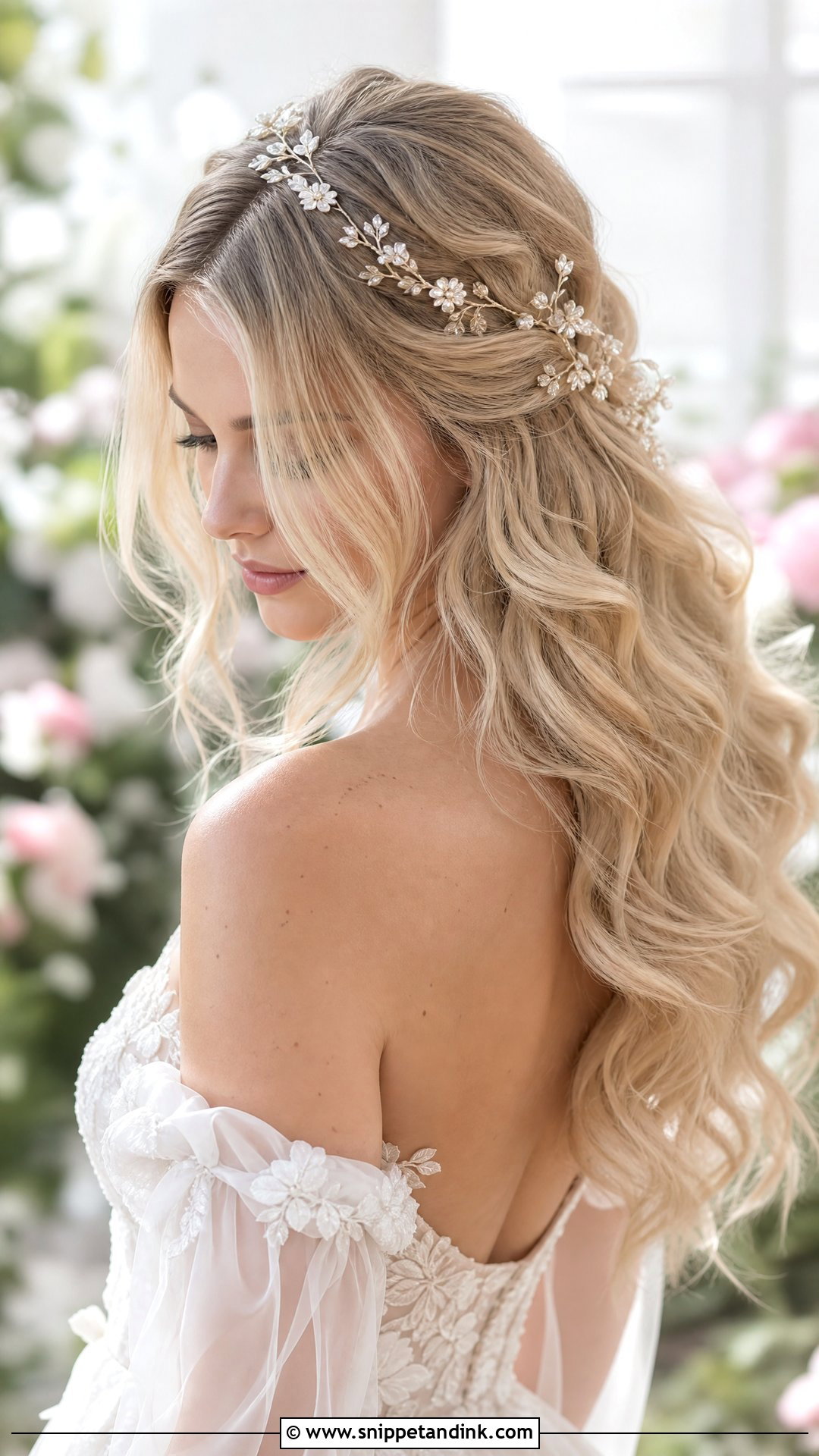 Glam Waves With Hair Vine - Snippet and Ink - 20 Bridal Glam Waves