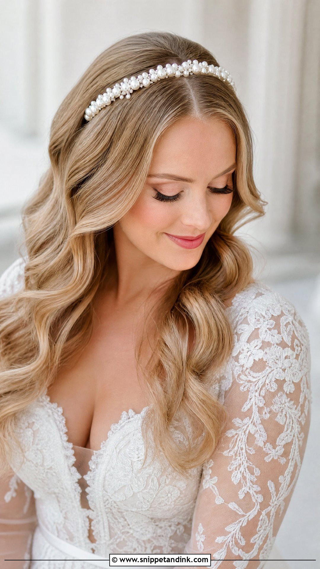 Glam Waves With Headband - Snippet and Ink - 30 Glam Waves Wedding Hair
