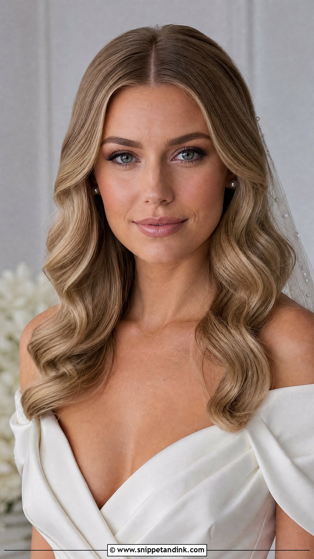 Glam Waves With Middle Part Bridal Hair - Snippet and Ink - 15 Glam Waves Bridal Hair