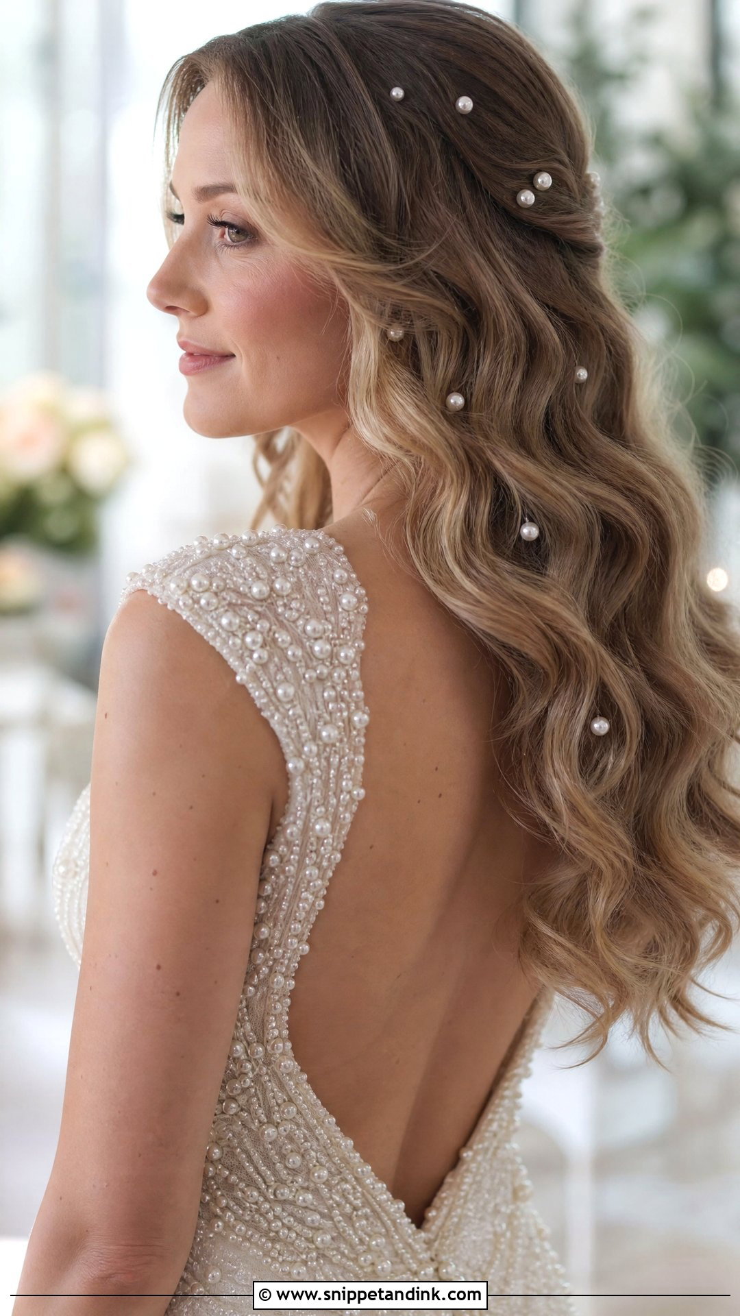 Glam Waves With Pearls - Snippet and Ink - 30 Glam Waves Wedding Hair