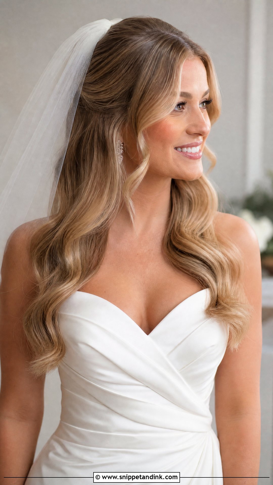Glam Waves With Veil Bridal Hair - Snippet and Ink - 15 Glam Waves Bridal Hair