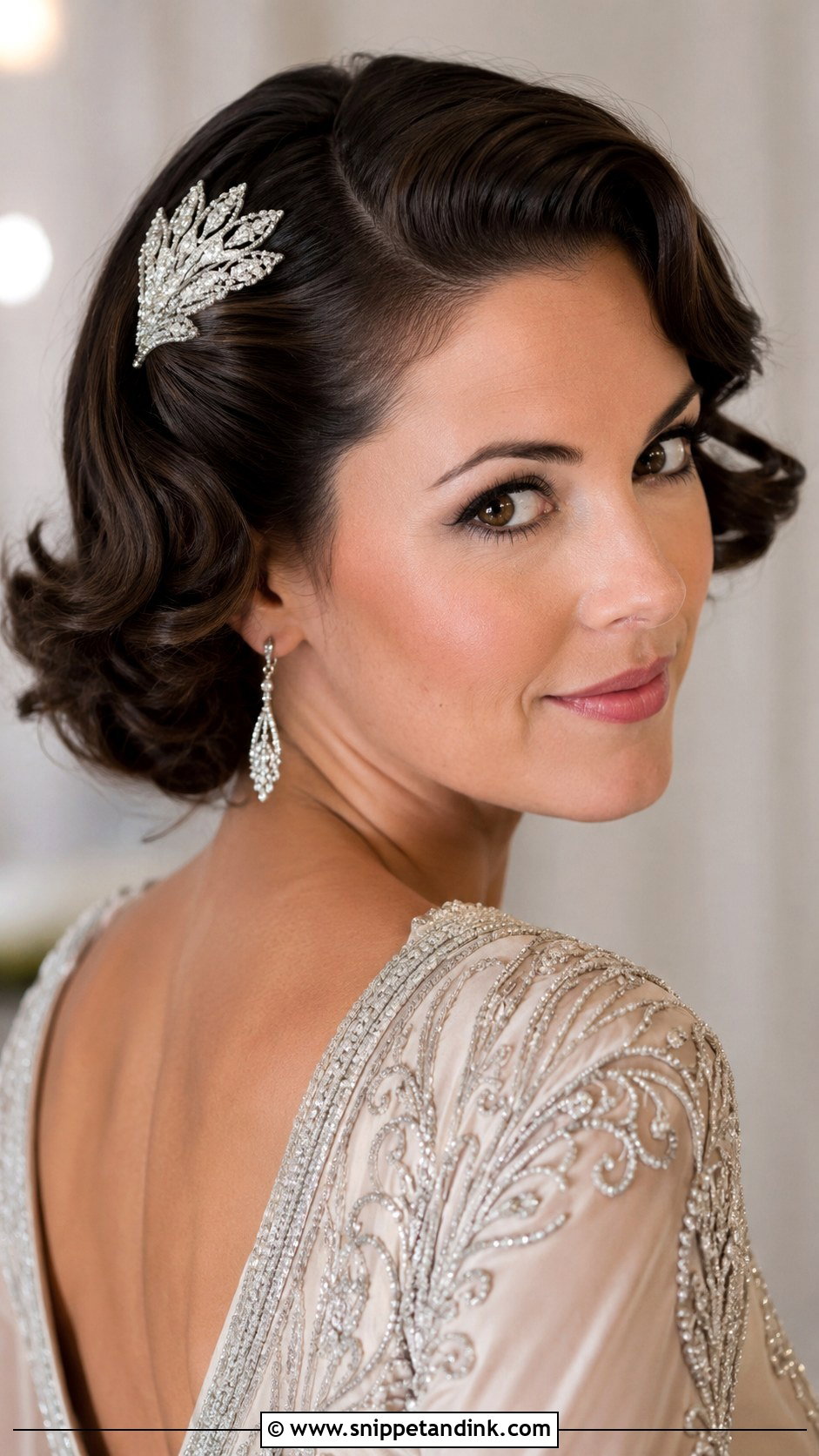 Glamorous Bob With Side Roll - Snippet and Ink - 30 Bob Wedding Hairstyles