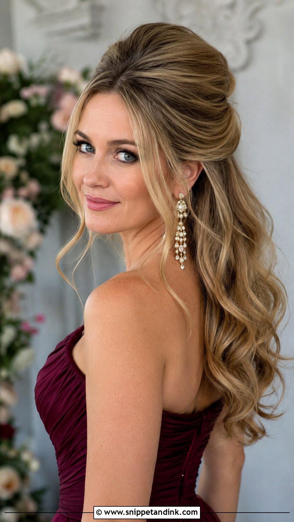 Glamorous Bouffant Half Updo - Snippet and Ink - 20 Sister of the Bride Hairstyles