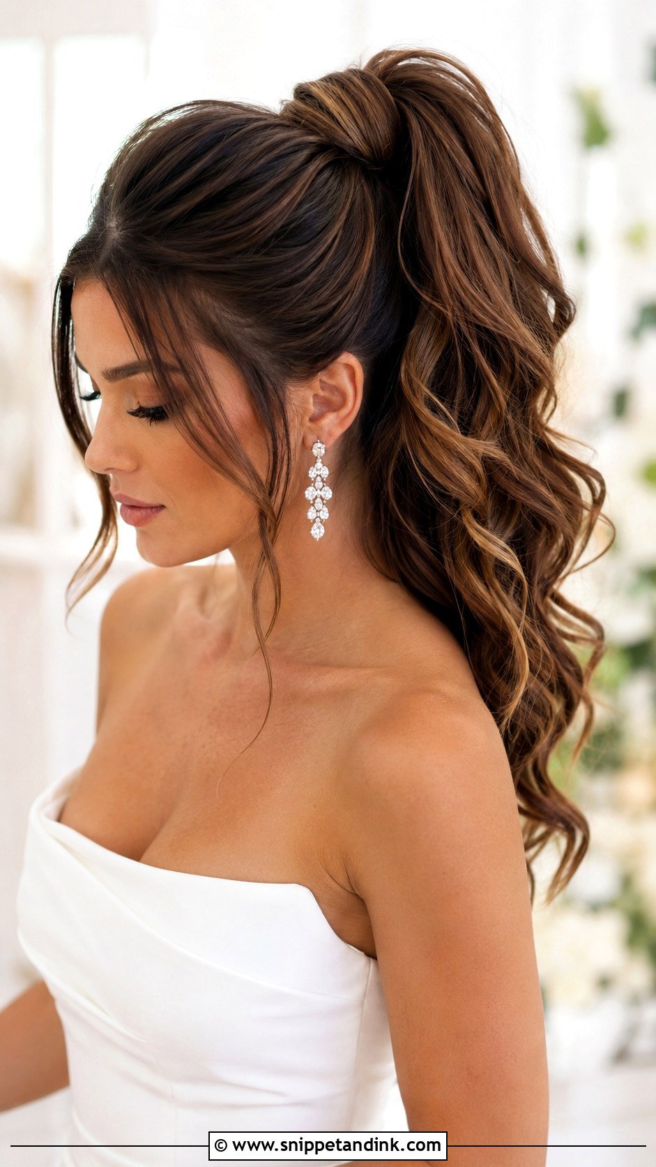 Glamorous Bridal Ponytail - Snippet and Ink - 35 Bride Hair Ideas