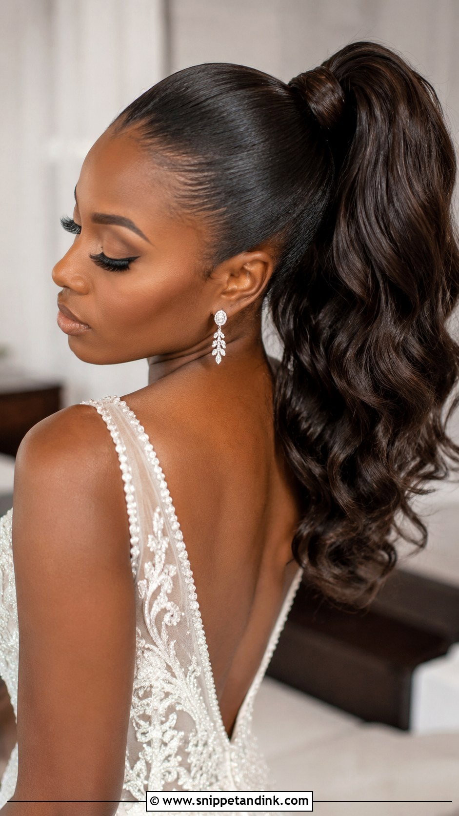 Glamorous Bridal Ponytail - Snippet and Ink - 20 Hollywood Wedding Hair Ideas
