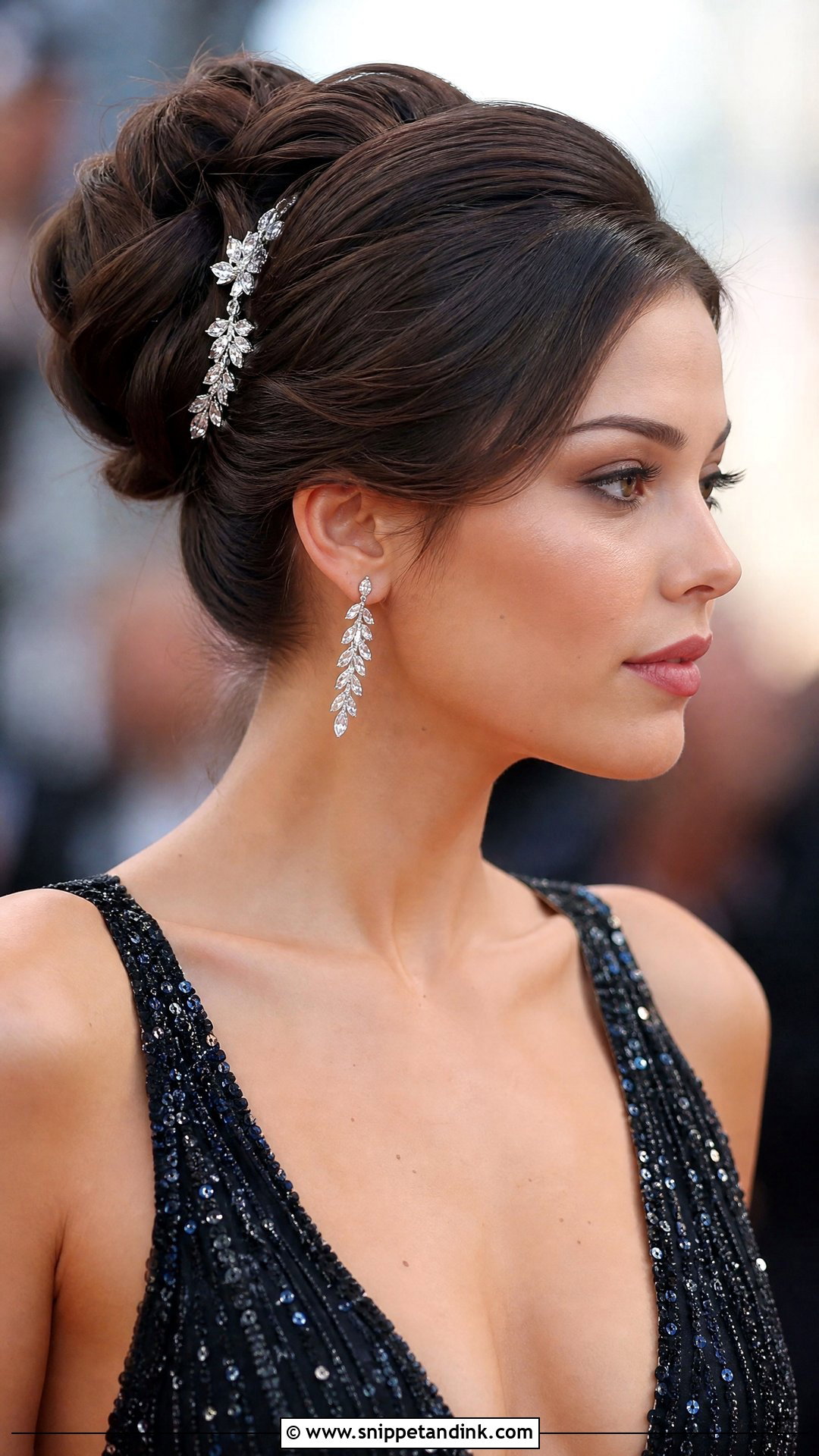 Glamorous Bun With Accessories - Snippet and Ink - 30 Hair for Wedding Guest Ideas