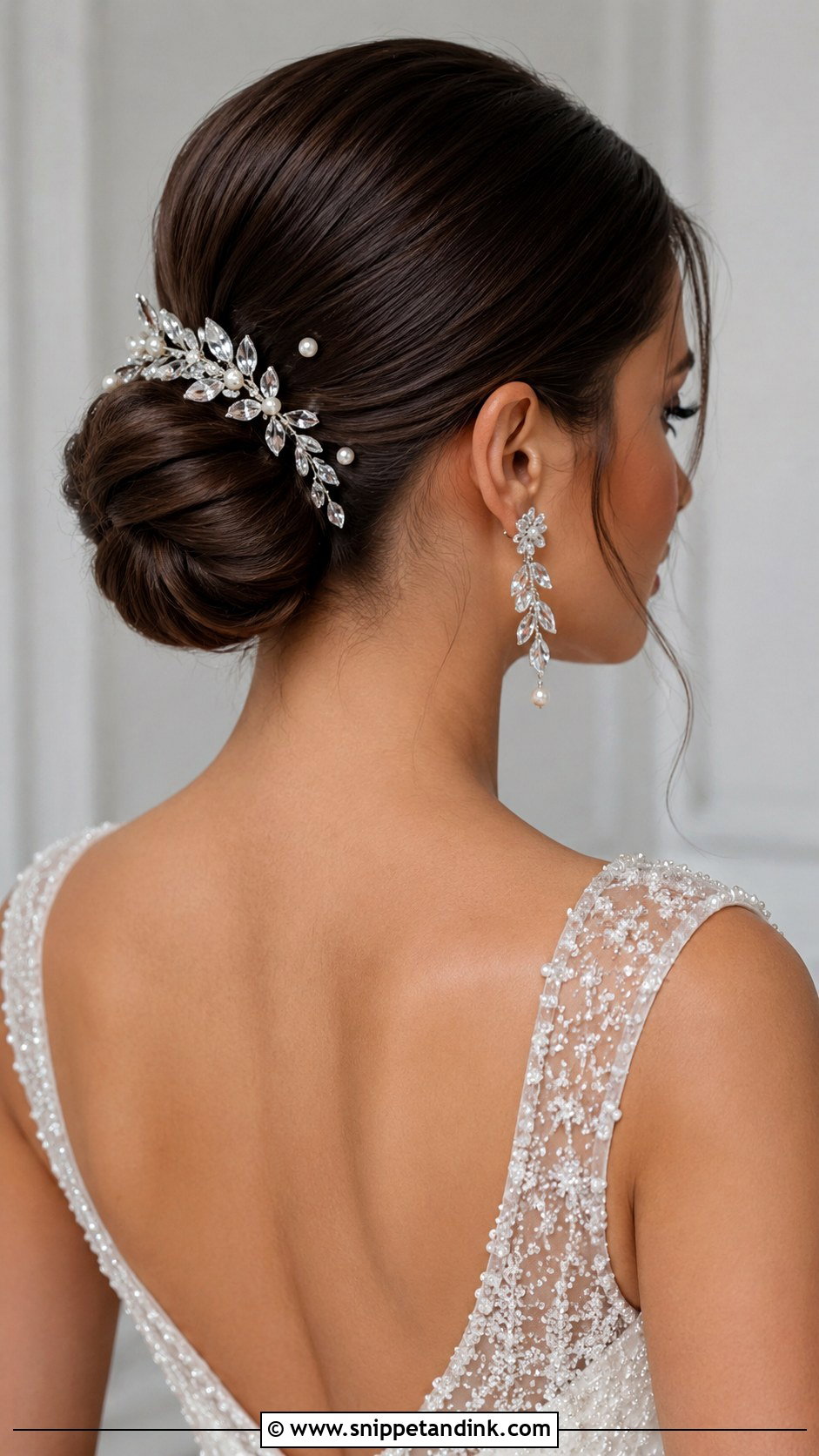 Glamorous Bun With Hair Accessories - Snippet and Ink - 25 Old Hollywood Wedding Hair Ideas
