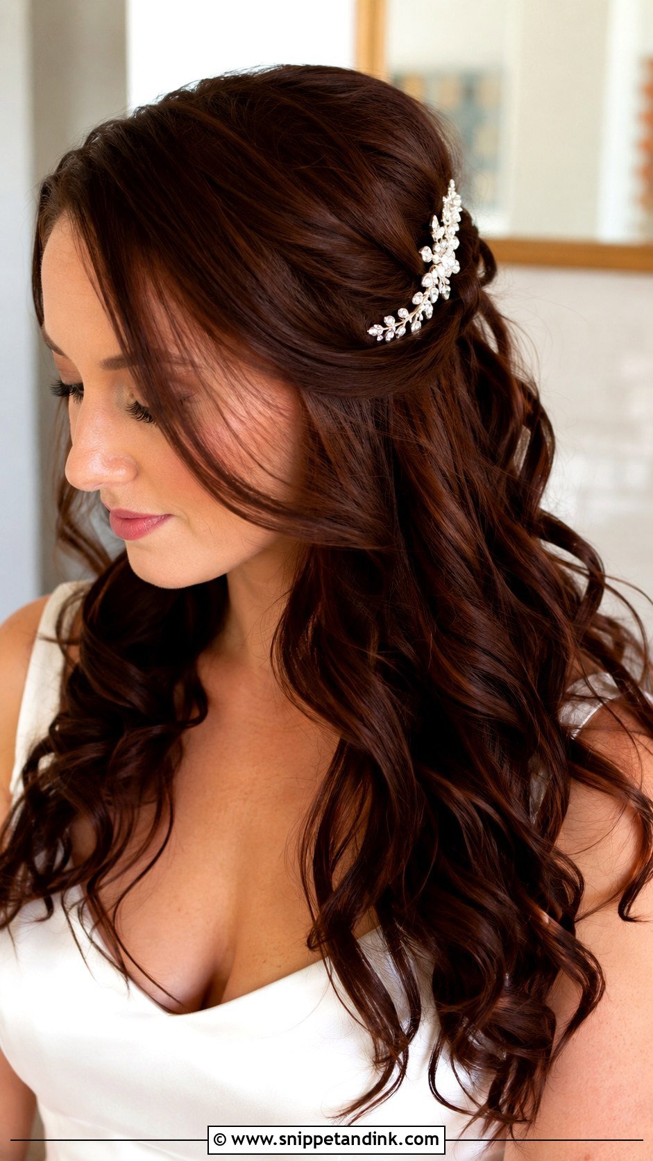 Glamorous Curls With Hair Comb - Snippet and Ink - 25 Curled Wedding Hair Ideas