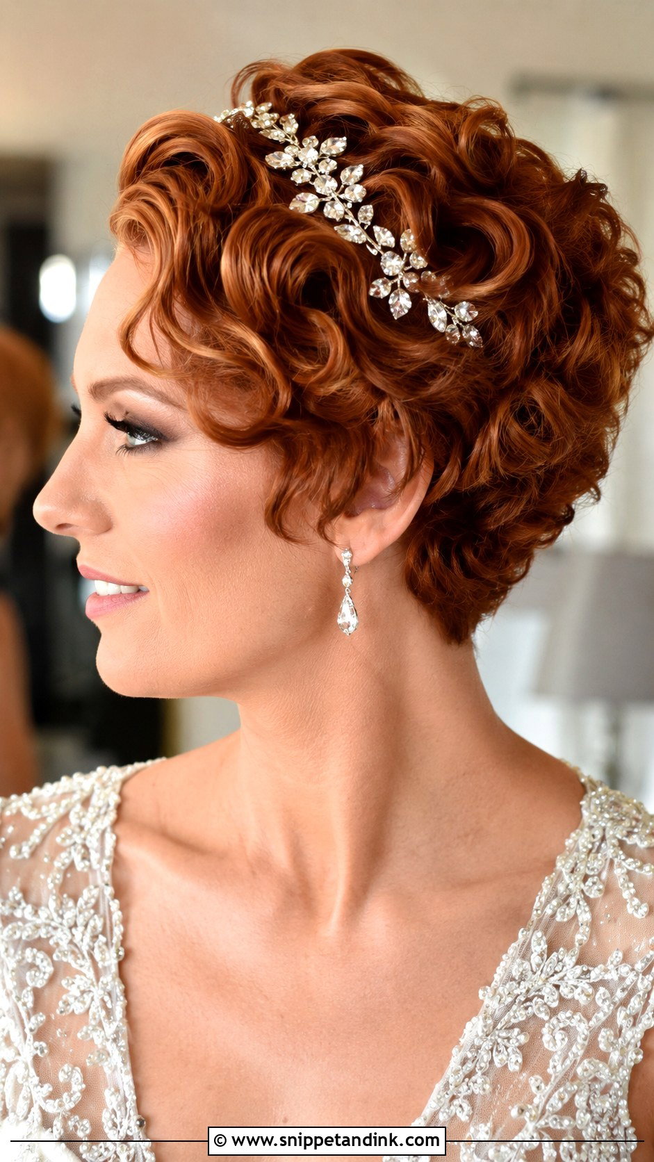Glamorous Curls and Waves Pixie - Snippet and Ink - 20 Short Hair Waves Wedding