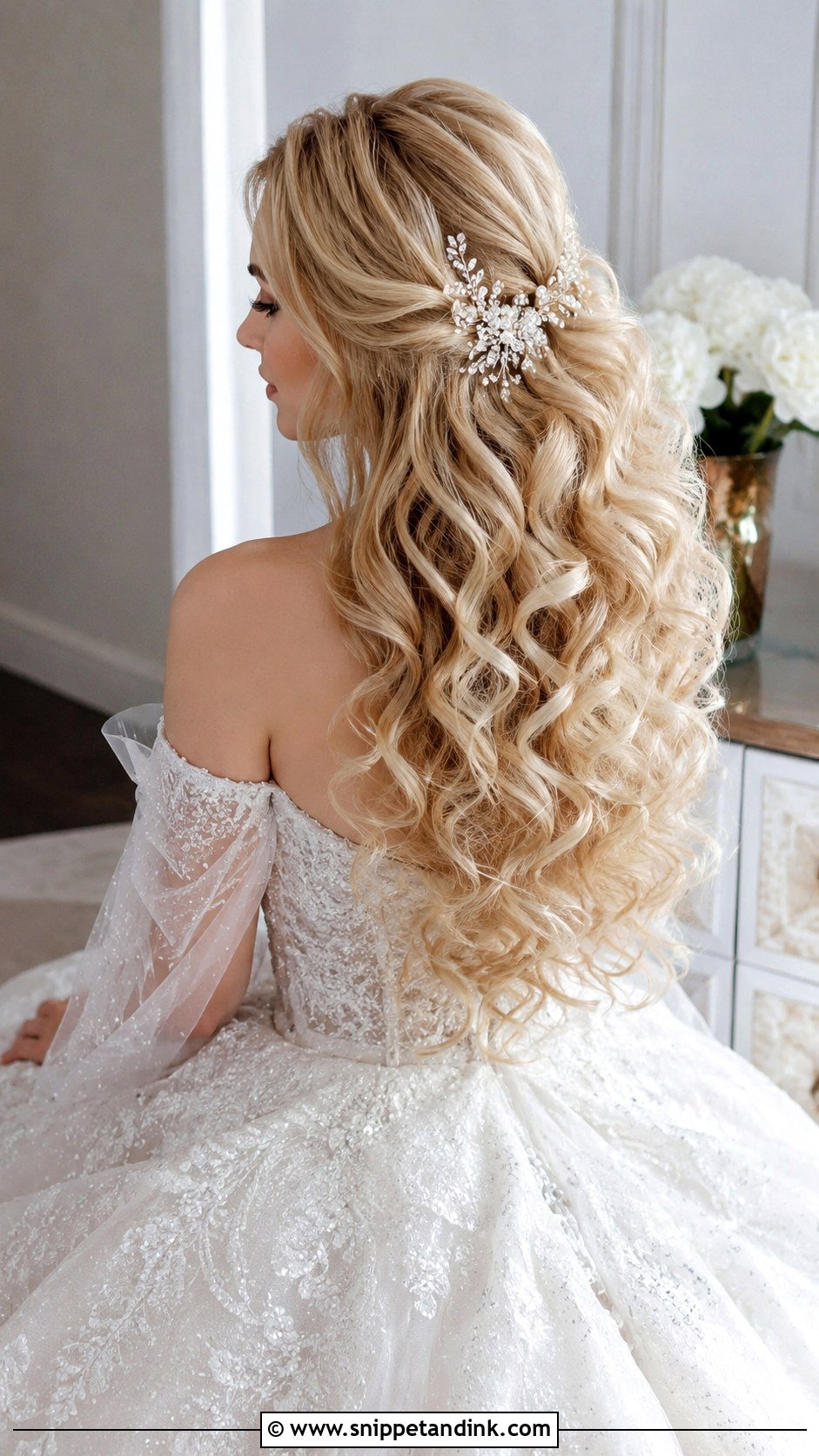 Glamorous Curly Bridal Hair - Snippet and Ink - 25 Short Curly Bridal Hair Ideas