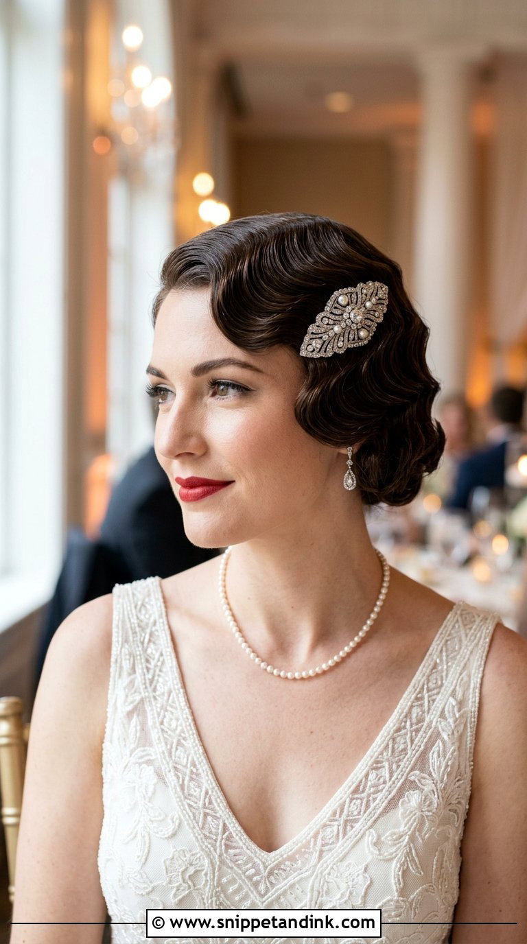Glamorous Finger Wave Bob - Snippet and Ink - 20 Bridal Hair Short Bob Ideas