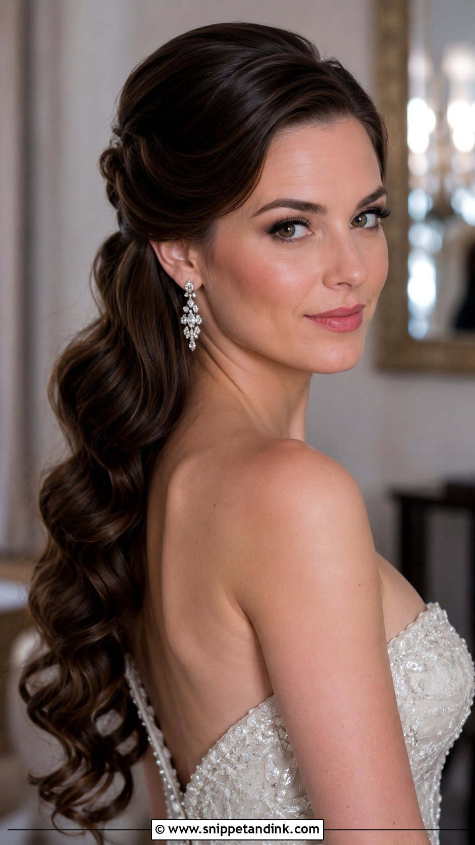 Glamorous Half Up Half Down Hollywood Waves - Snippet and Ink - 25 Half-Up Half-Down Hair for Wedding Ideas