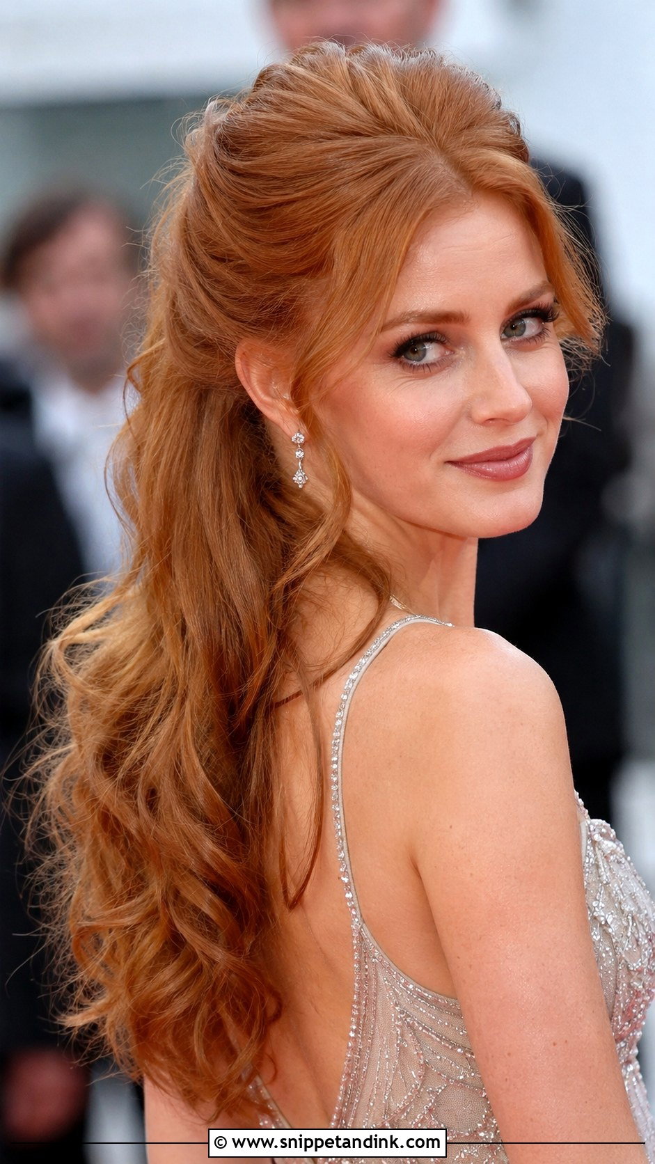 Glamorous Half Up With Volume - Snippet and Ink - 30 Medium Wedding Guest Hairstyles