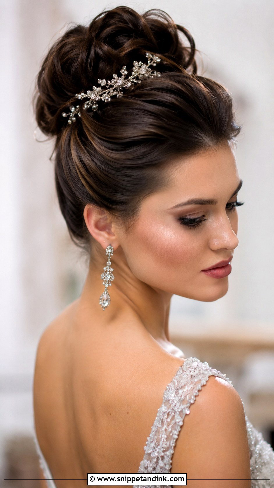 Glamorous High Updo - Snippet and Ink - 20 Elegant Wedding Updo Ideas