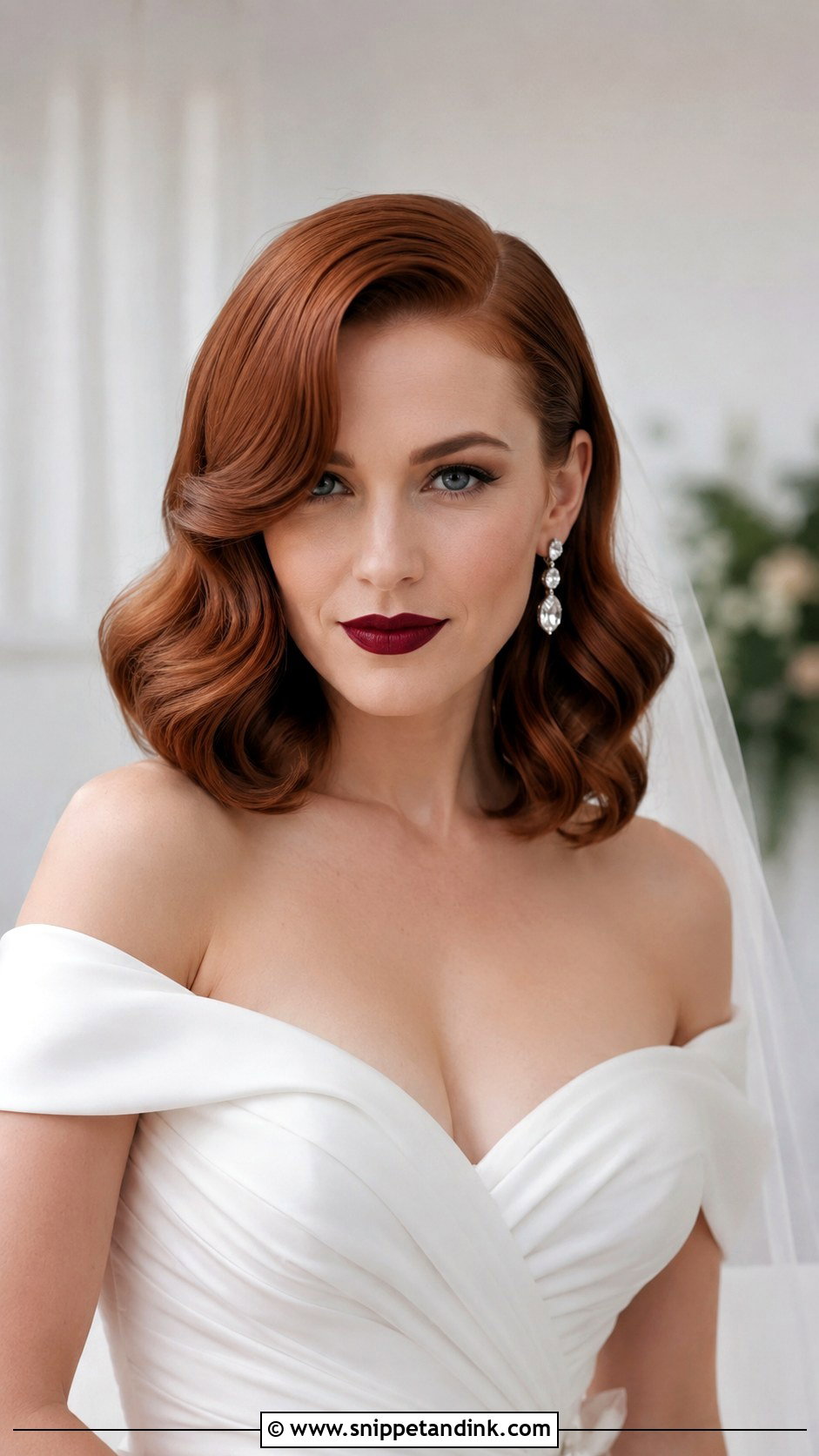 Glamorous Hollywood Curls Lob - Snippet and Ink - 20 Lob Wedding Hair Ideas