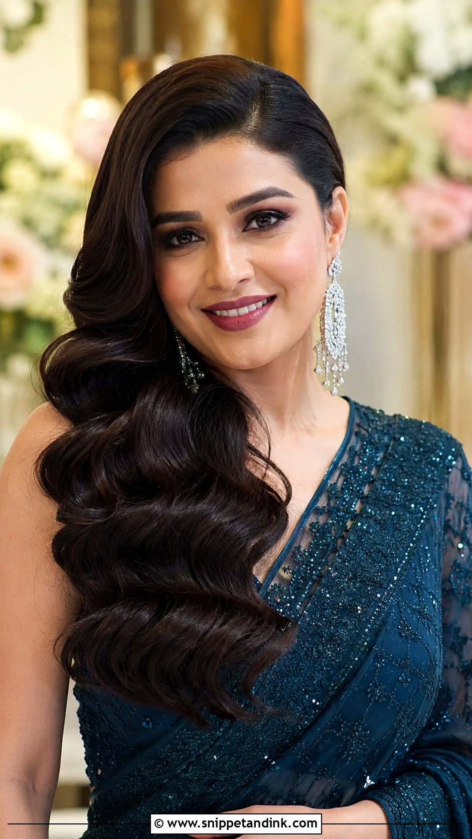 Glamorous Hollywood Curls for Indian Wedding - Snippet and Ink - 25 Curls Open Hairstyles Indian Wedding