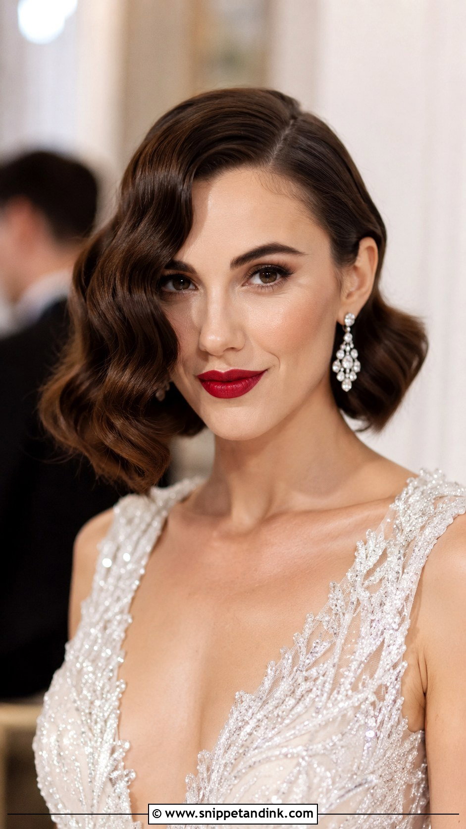 Glamorous Hollywood Waves for Short Hair - Snippet and Ink - 20 Formal Hairstyles for Short Hair Wedding