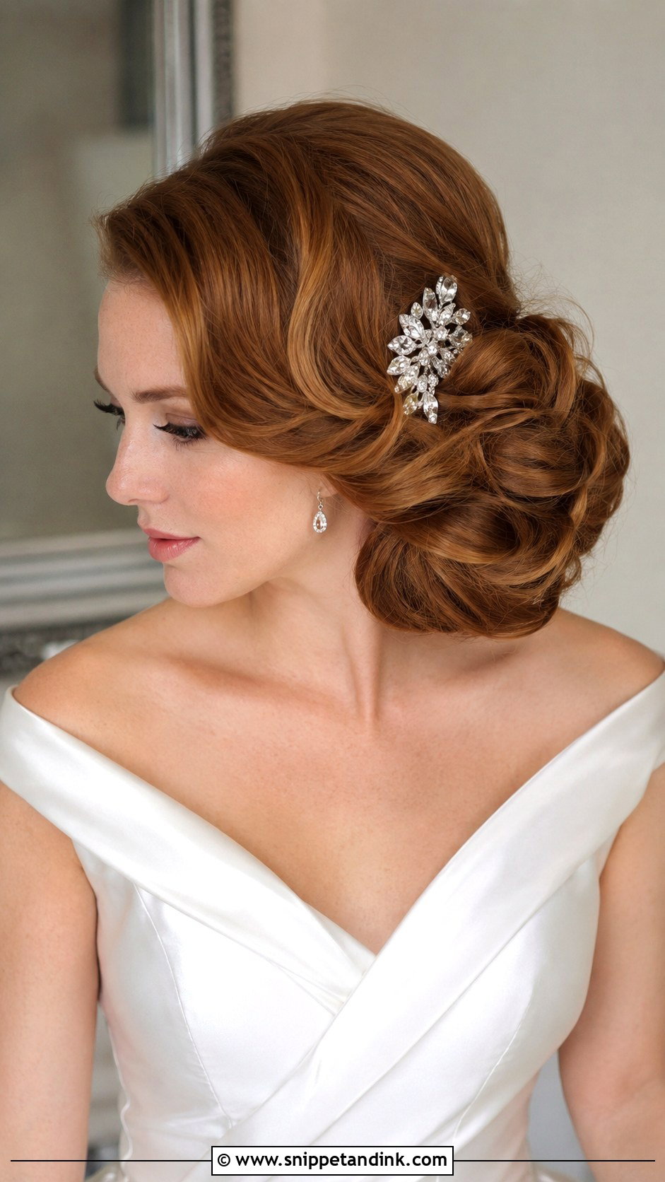Glamorous Side Roll Updo - Snippet and Ink - 25 Vintage Bridal Hair Ideas