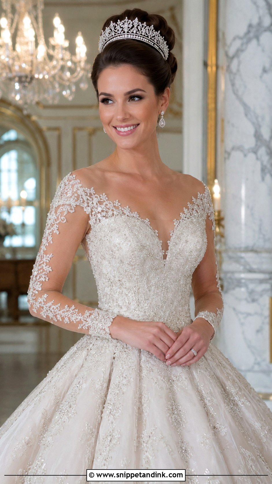 Glamorous Updo With Tiara - Snippet and Ink - 35 Bridal Hair Ideas