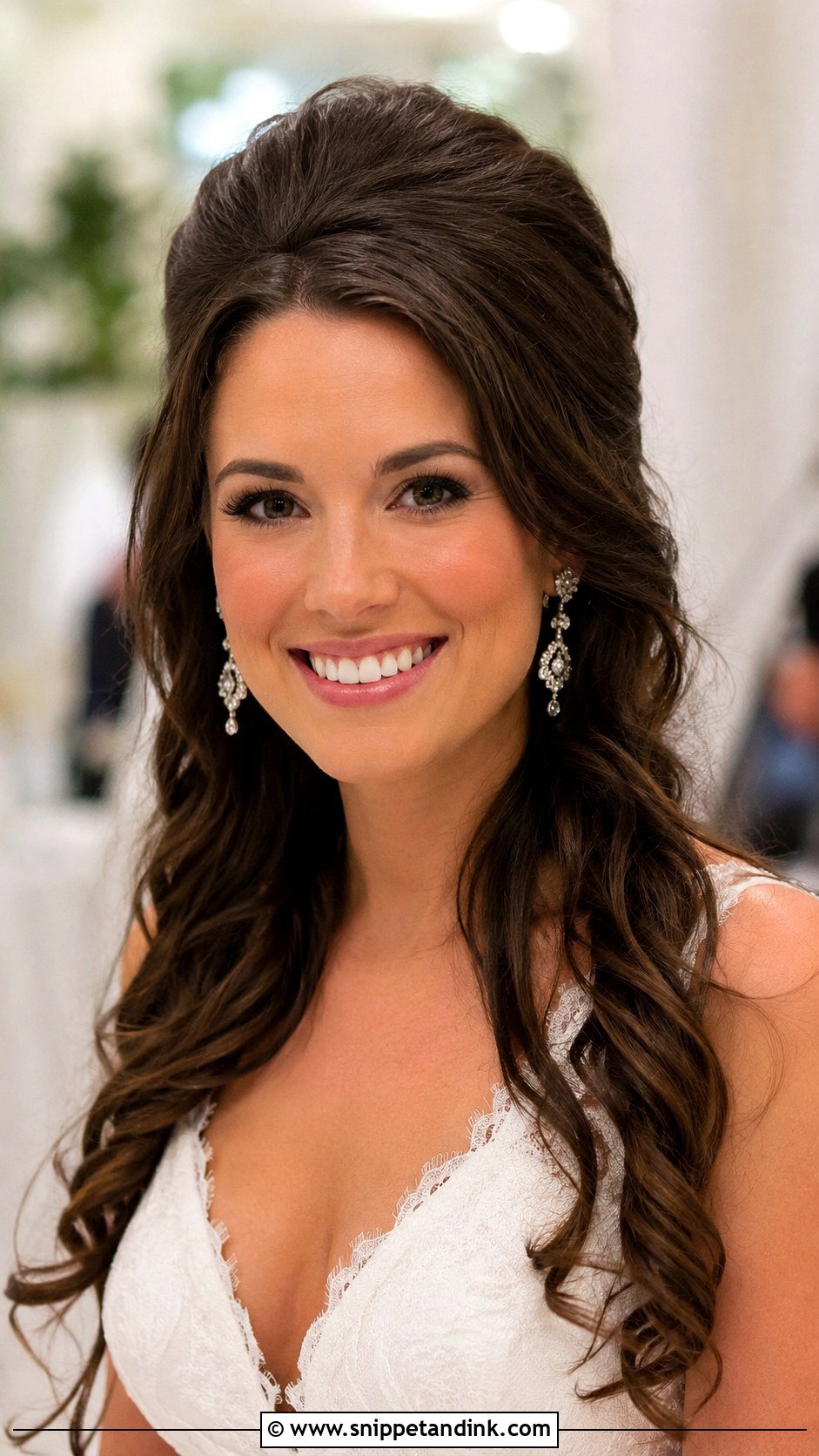 Glamorous Volume at the Crown - Snippet and Ink - 30 Bridal Blowout Hair Ideas
