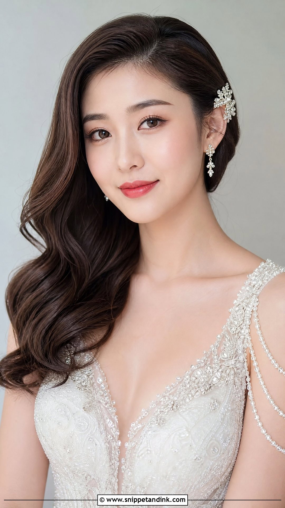 Glamorous Waves With a Side Tuck - Snippet and Ink - 20 Long Hair Bridal Waves