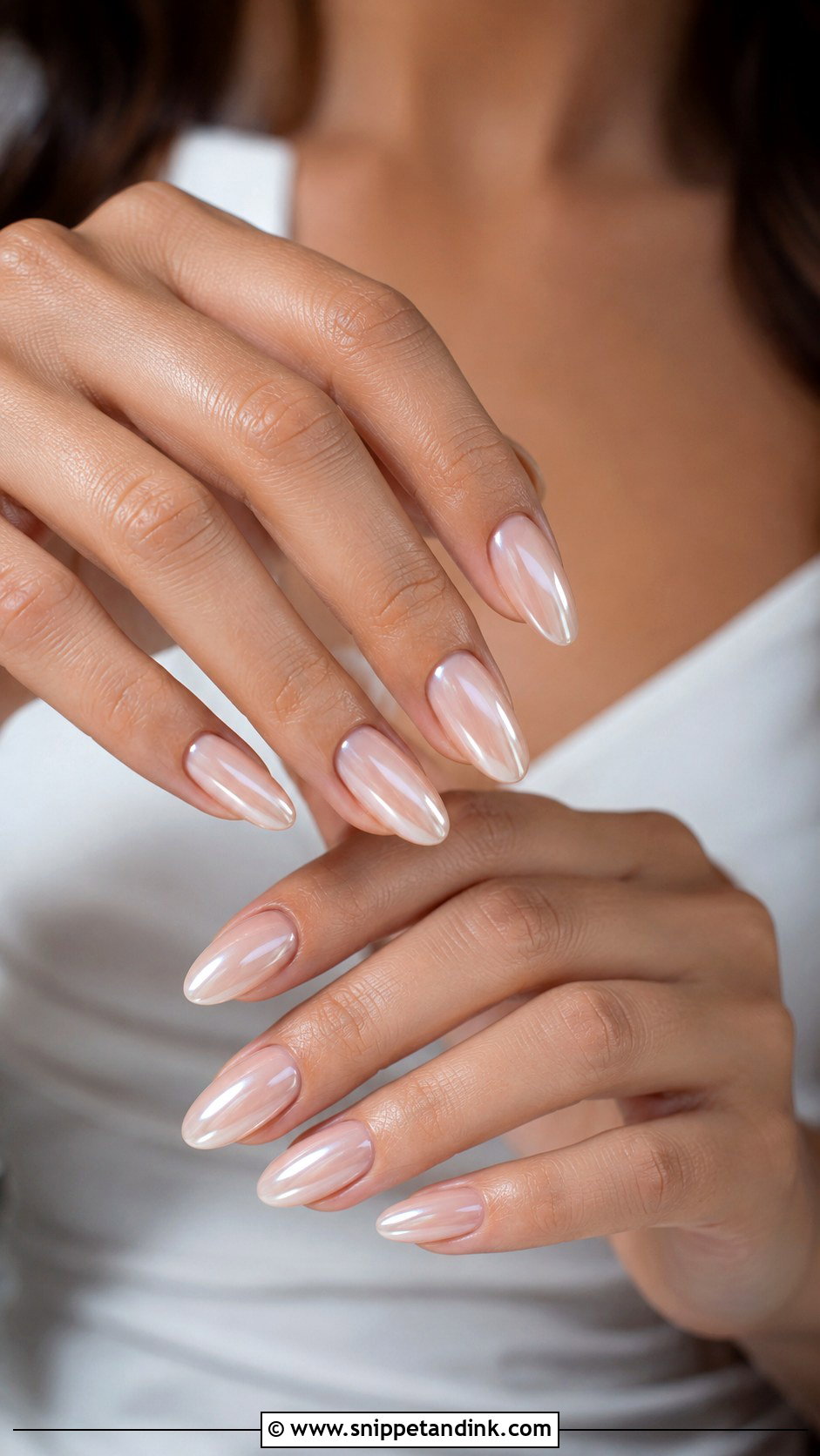 Glazed Chrome Engagement Bride Nails - Snippet and Ink - 20 Nails for Engagement Bride