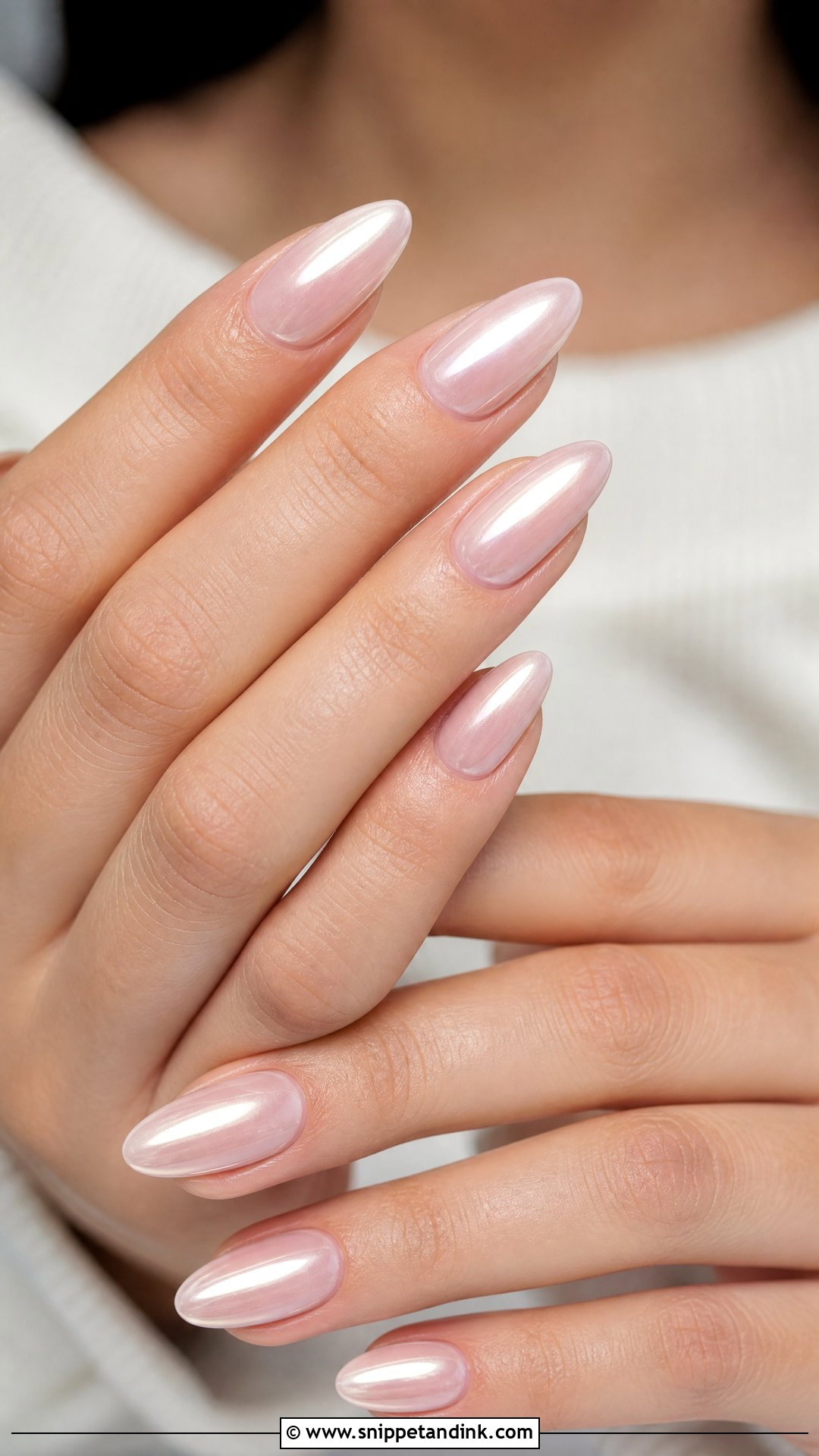 Glazed Pearl Bridal Nails - Snippet and Ink - 35 Bridal Nail Art Ideas