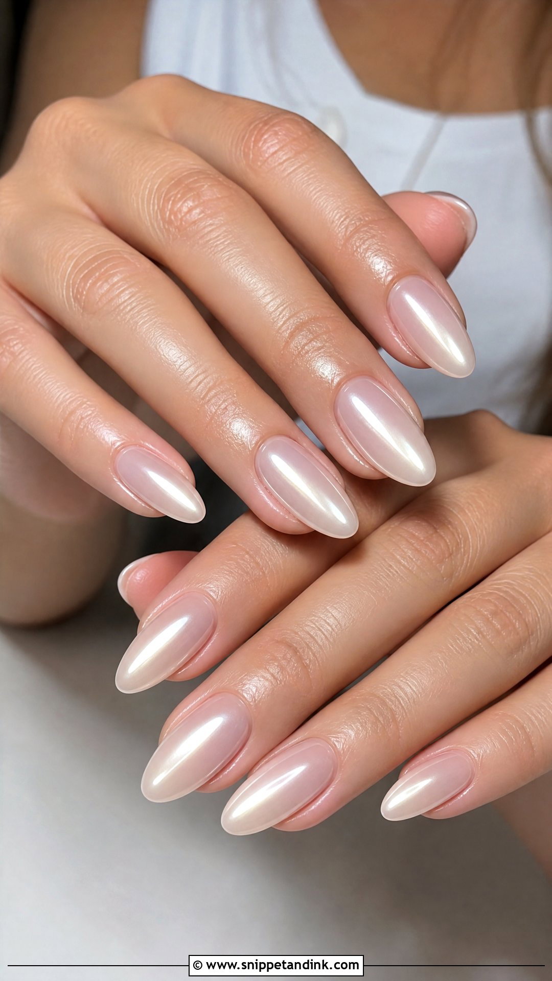 Glazed Pearl Wedding Nails - Snippet and Ink - 25 Elegant Wedding Nails