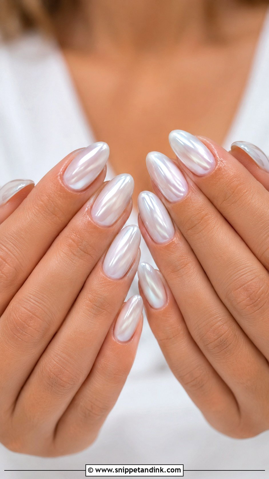 Glazed White Wedding Nails - Snippet and Ink - 30 Simple Wedding Nails for Bride