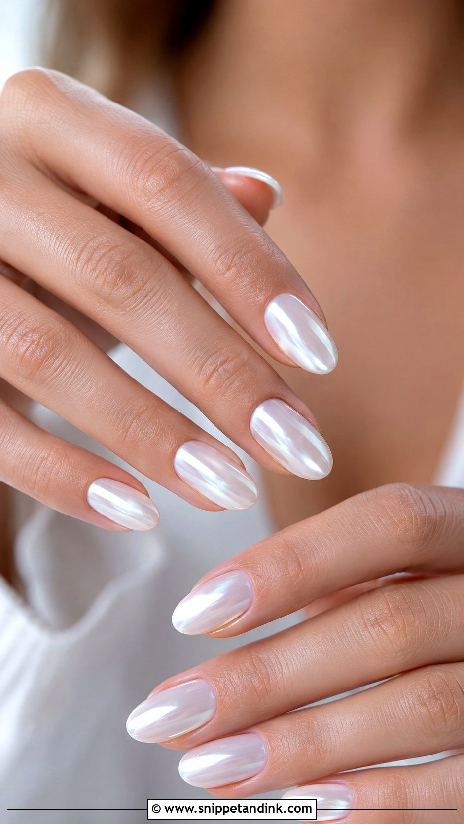 Glazed White Winter Wedding Nails - Snippet and Ink - 20 Winter Wedding Nails for Bride