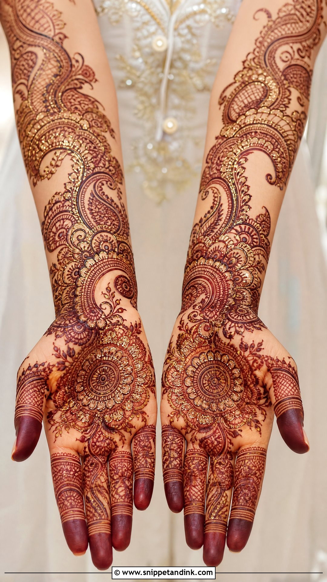 Glitter Barat Mehndi Design - Snippet and Ink - 20 Barat Mehndi Design Ideas