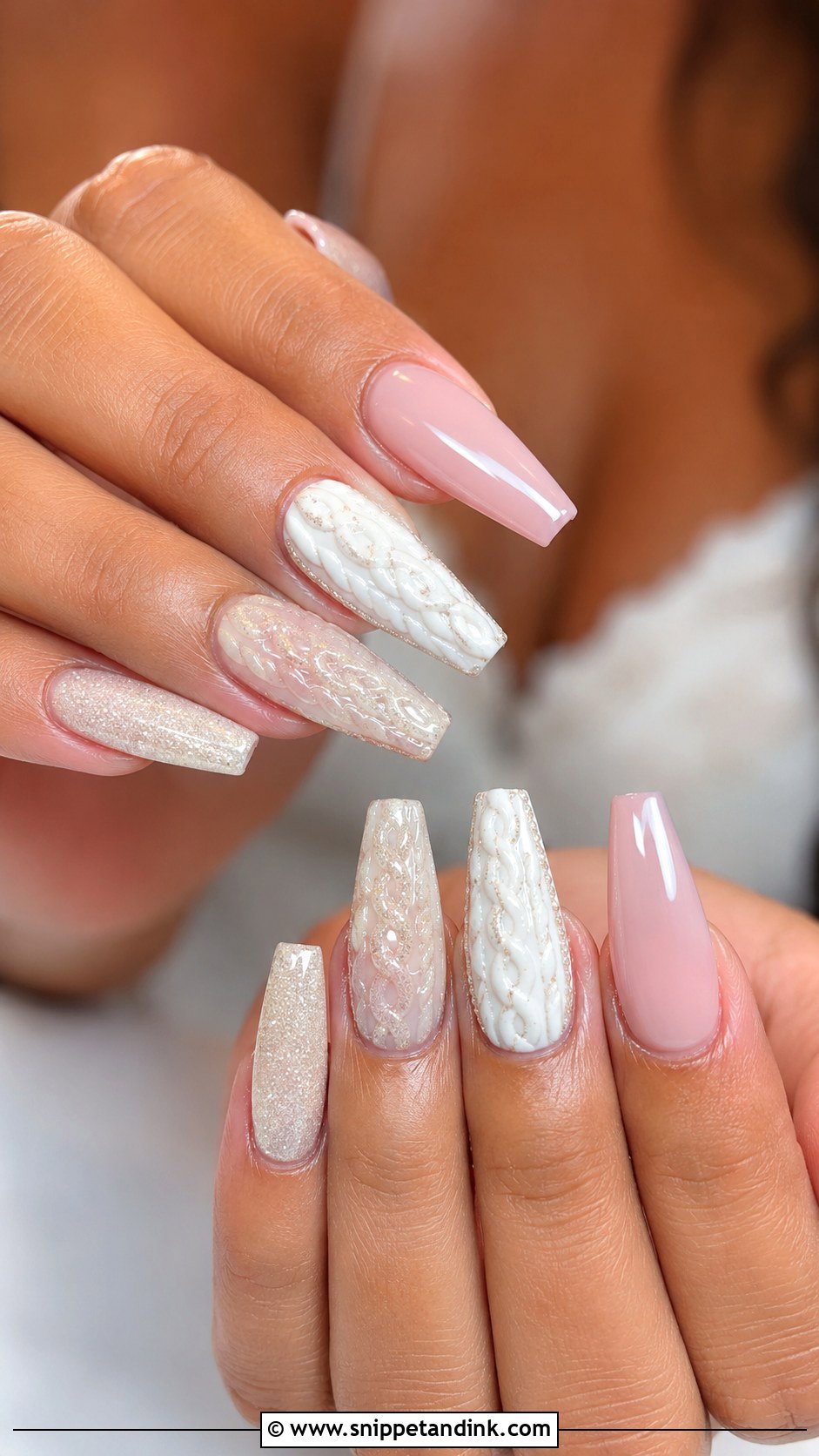 Glitter Braid Wedding Nails - Snippet and Ink - 20 Braid Wedding Nails