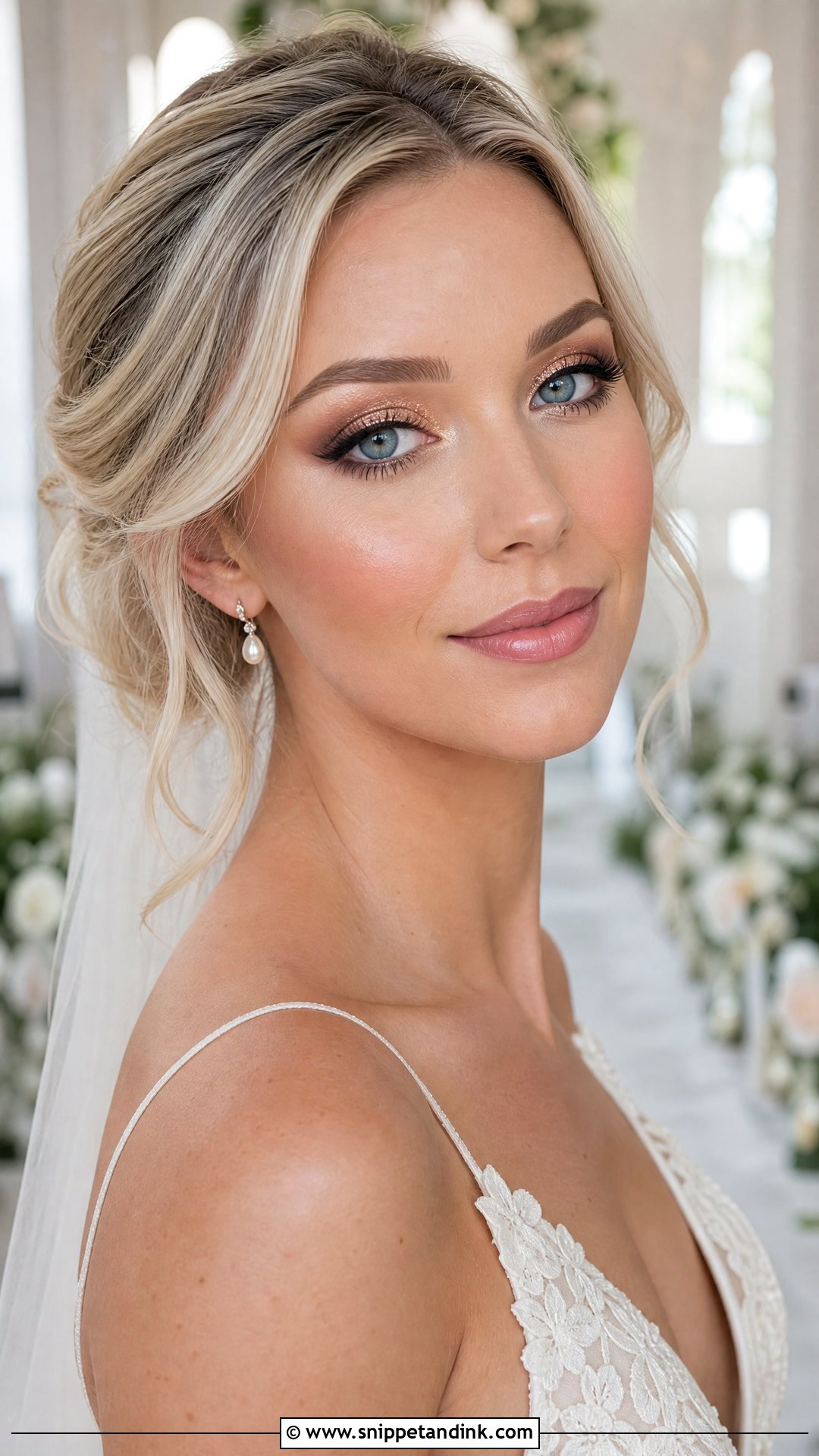 Glitter Bridal Makeup For Blue Eyes - Snippet and Ink - 20 Glitter Bridal Makeup Ideas