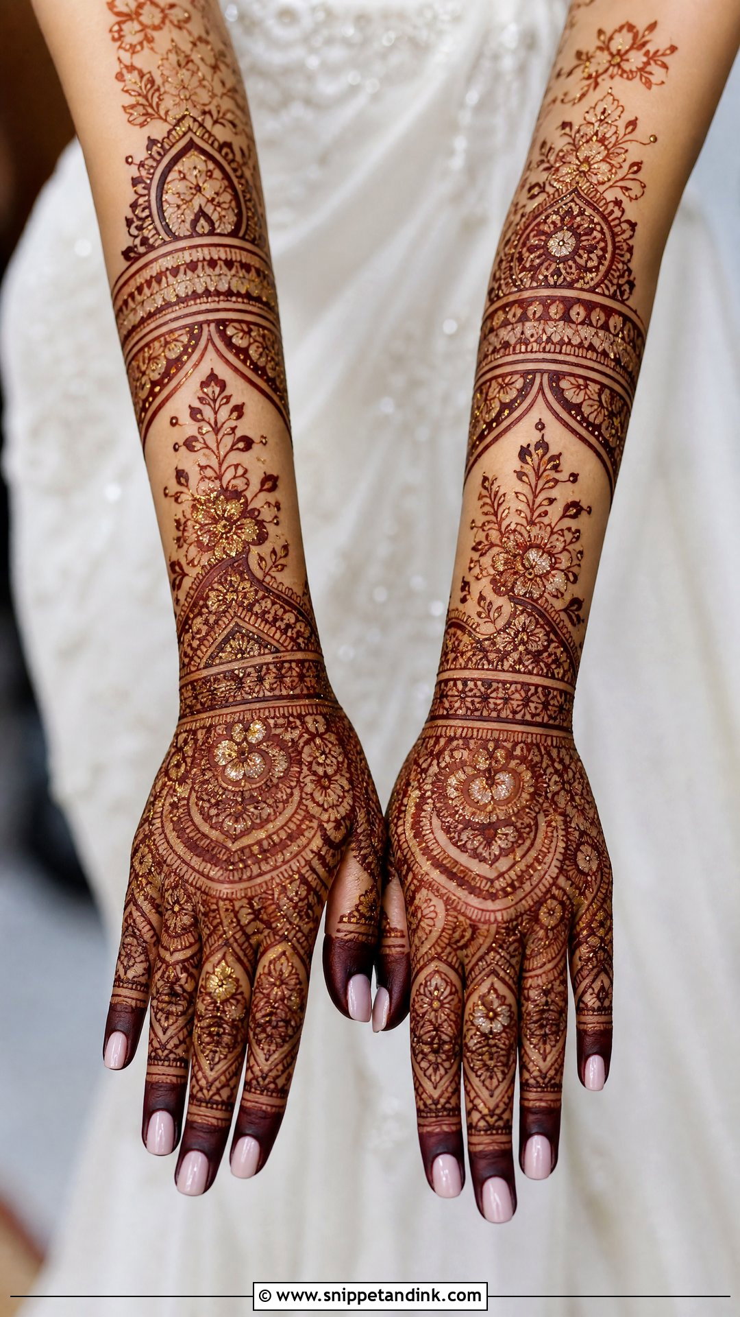 Glitter Bridal Mehndi Design - Snippet and Ink - 20 Bridal Unique Mehndi Design Ideas