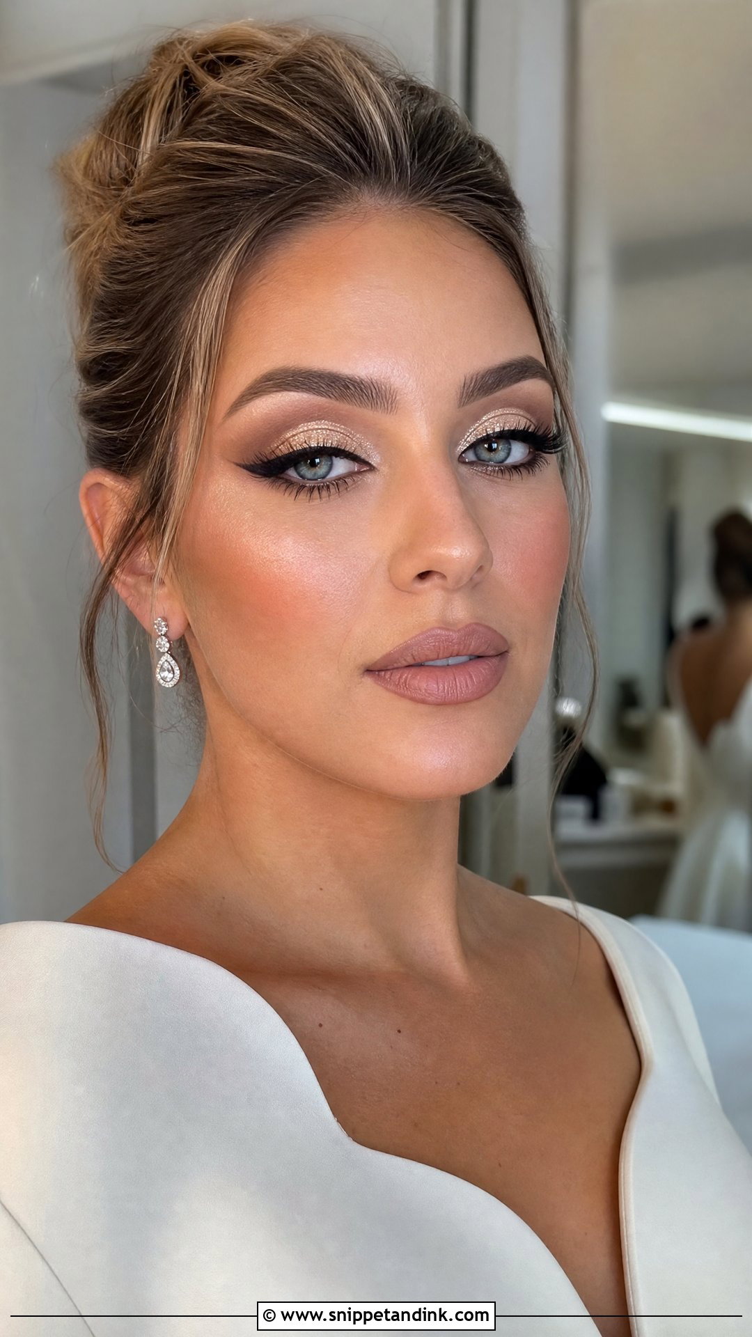 Glitter Cut Crease Bridal Makeup - Snippet and Ink - 20 Glitter Bridal Makeup Ideas