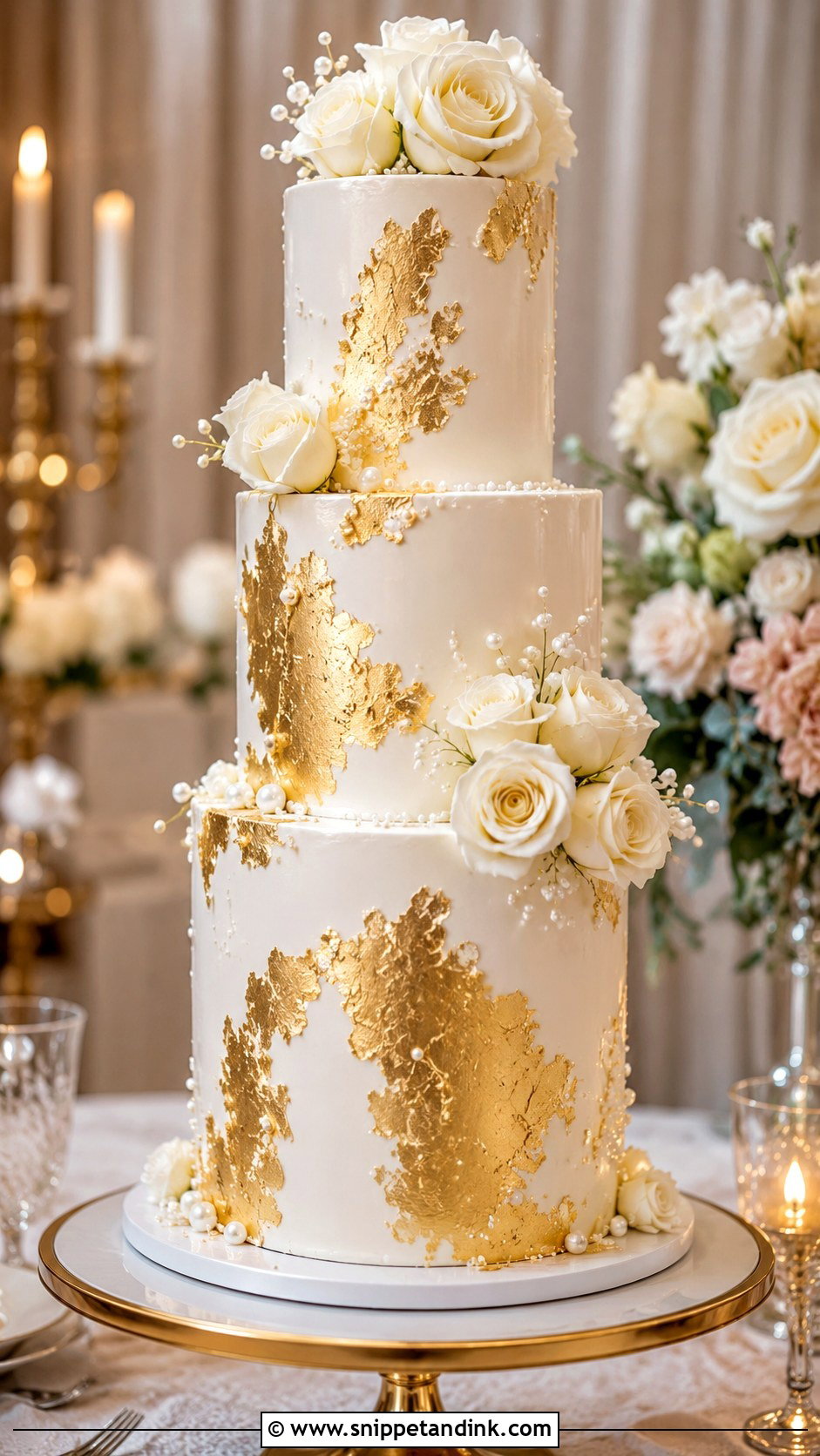 Glitter Drip Wedding Cake - Snippet and Ink - 30 Sparkle Wedding Cake Ideas