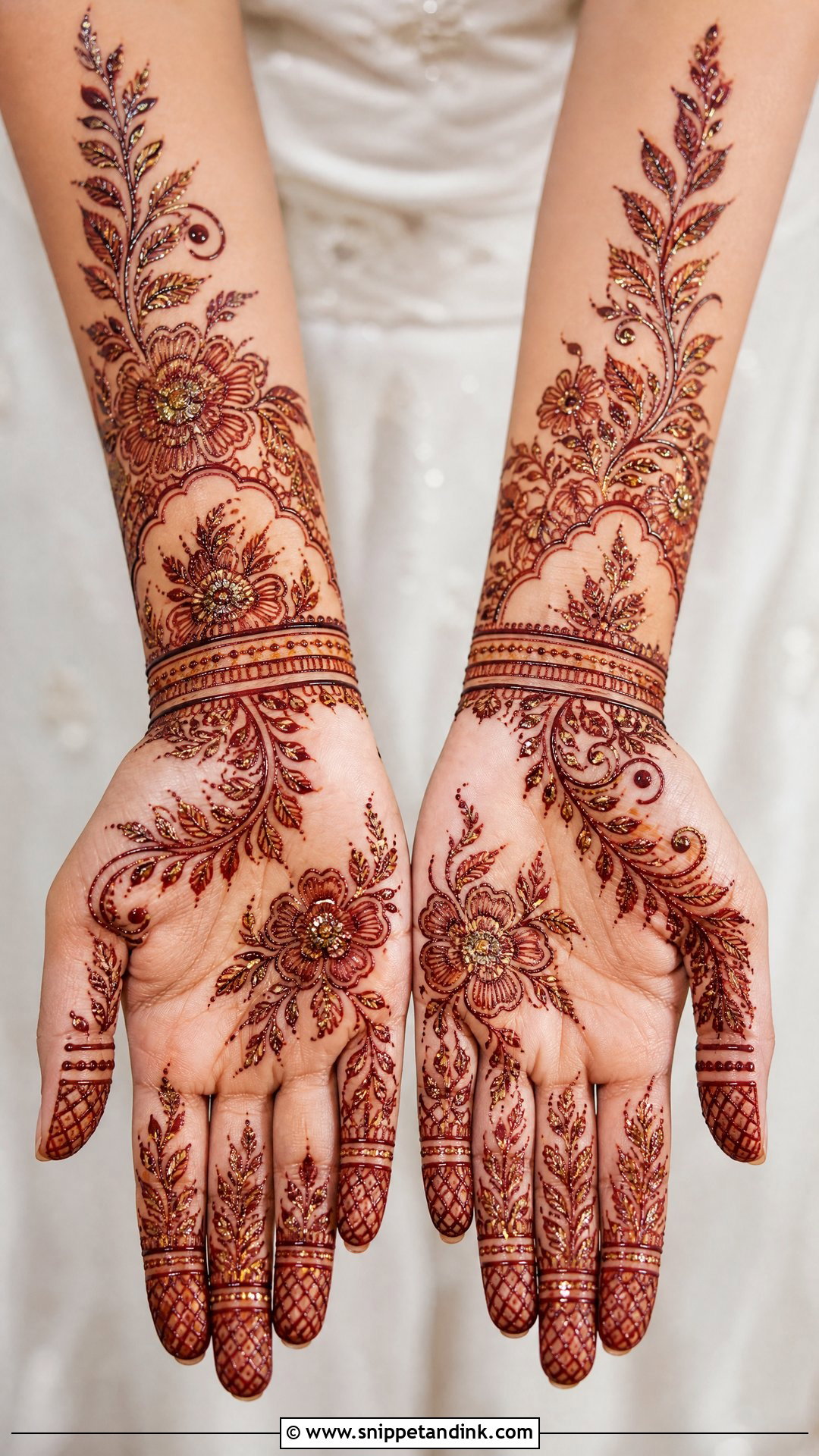 Glitter Engagement Mehendi Design - Snippet and Ink - 30 Engagement Mehendi Design Hands Ideas